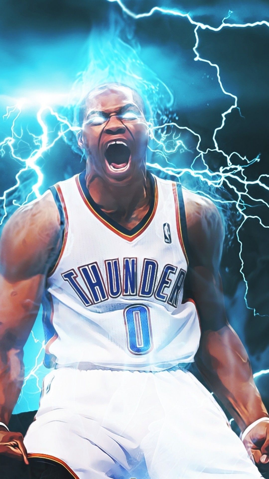 Russell Westbrook Thunder fulmini, 1080x1920 Full HD Verticale, iPhone