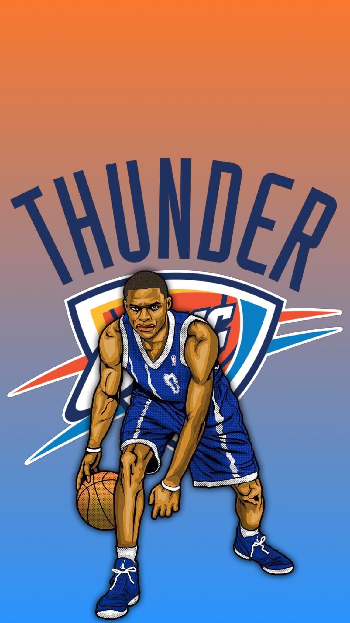 Giocatore Thunder logo basket, 1152x2048 Verticale, iPhone Air