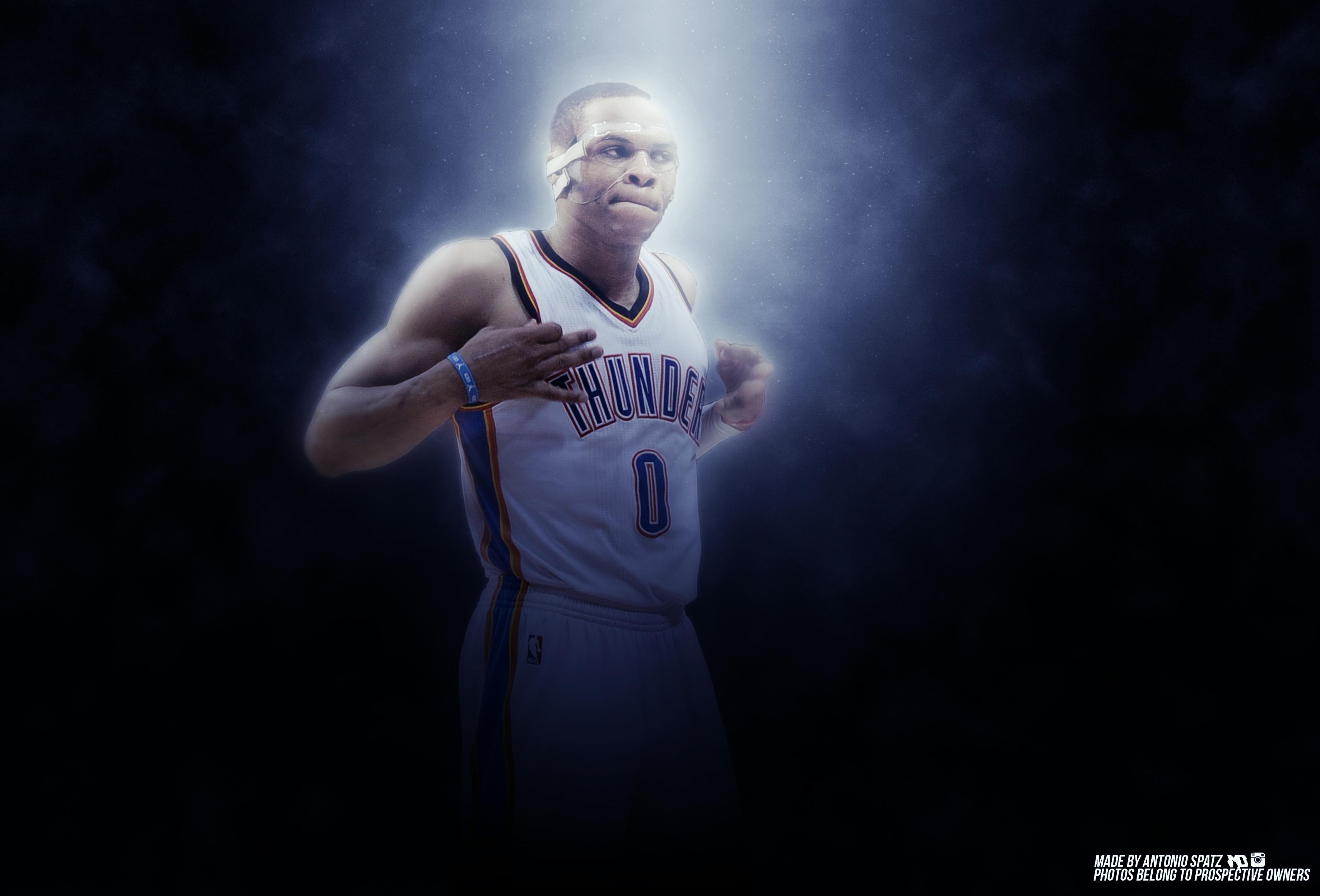 Russell Westbrook Thunder basket, 3676x2496 WQXGA, Desktop