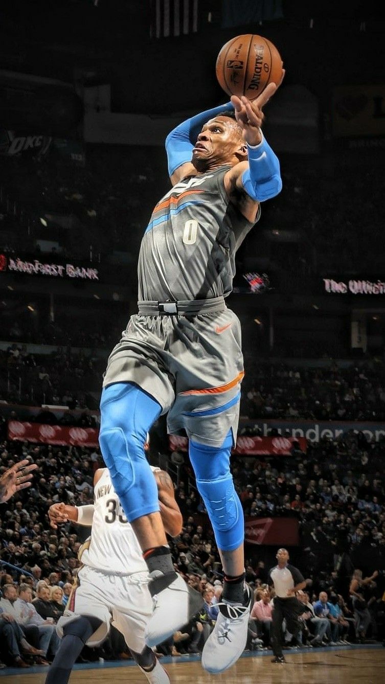 Russell Westbrook schiacciata basket, 753x1338 Verticale, iPhone Pro