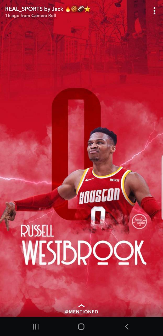 Russell Westbrook Houston Rockets, 623x1280 Verticale, iPhone Pro