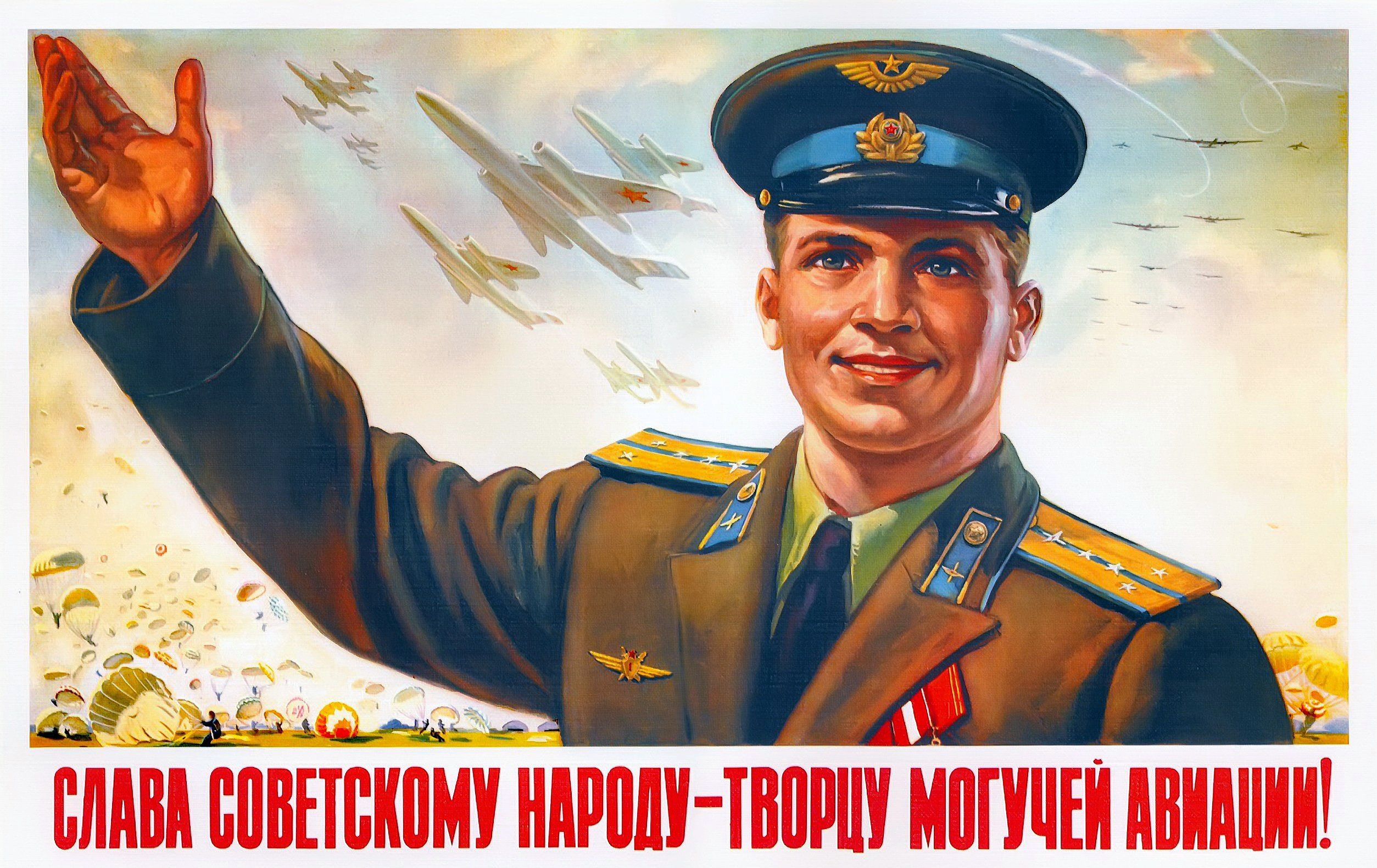 Poster propaganda sovietica pilota militare, 2507x1581 alta risoluzione, Monitor Gaming
