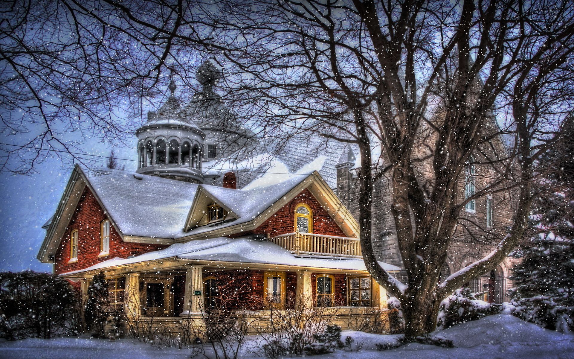 Casa innevata in inverno, 1920x1200 Full HD+, PC
