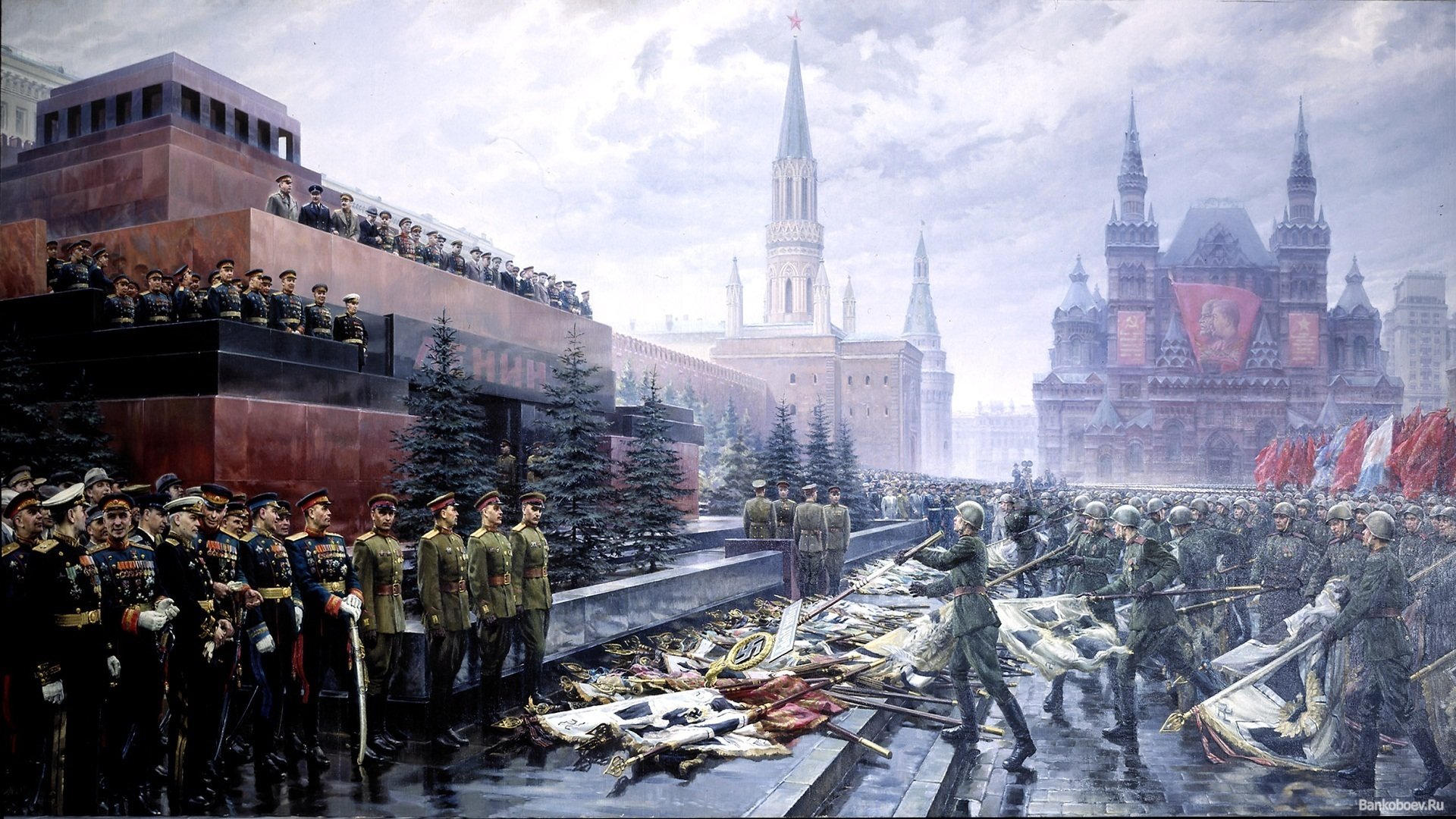 Parata militare Piazza Rossa dipinto, 1920x1080 1080p, Desktop
