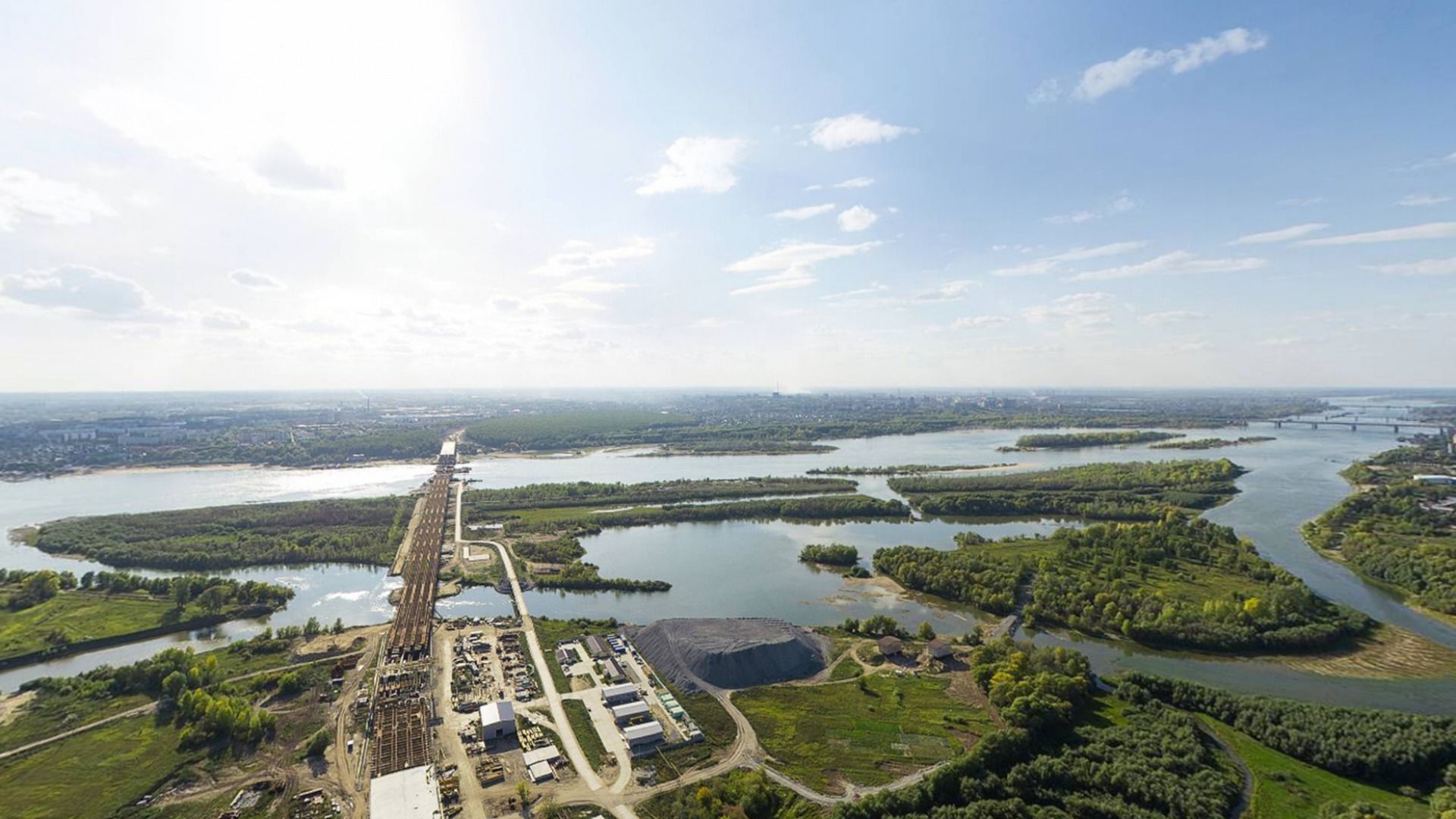 Fiume Ob Russia veduta aerea, 1920x1080 Full HD 1080p, Monitor Gaming