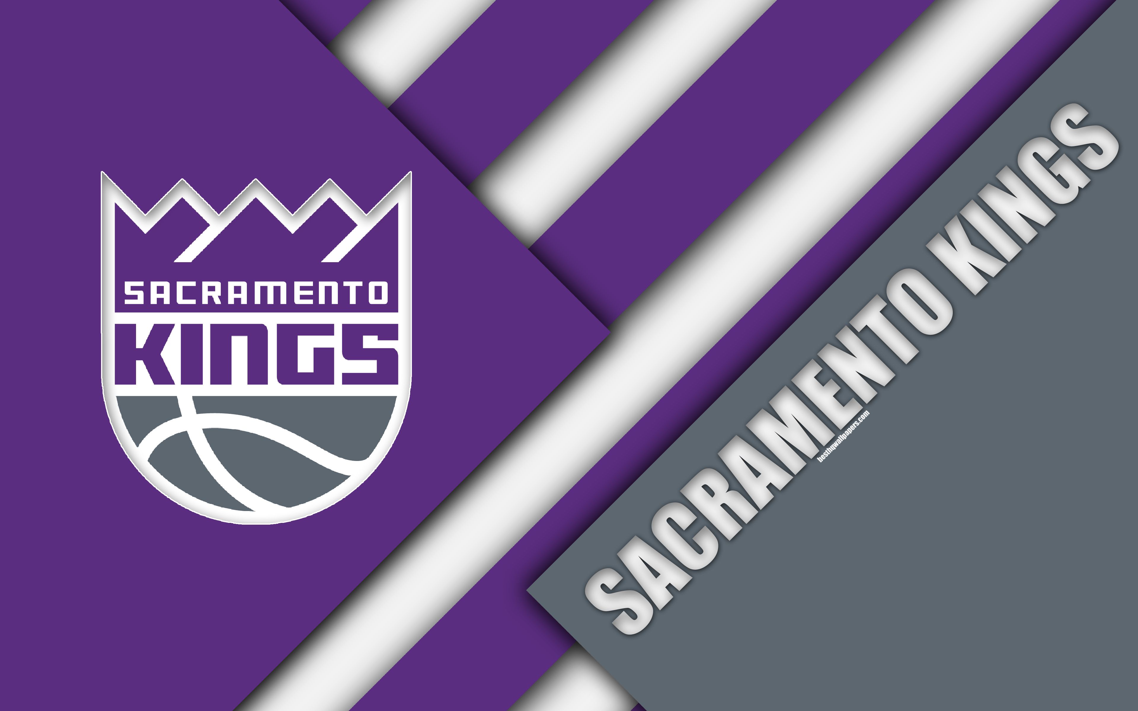 Logo Sacramento Kings viola grigio, 3840x2400 4K, Desktop 4K