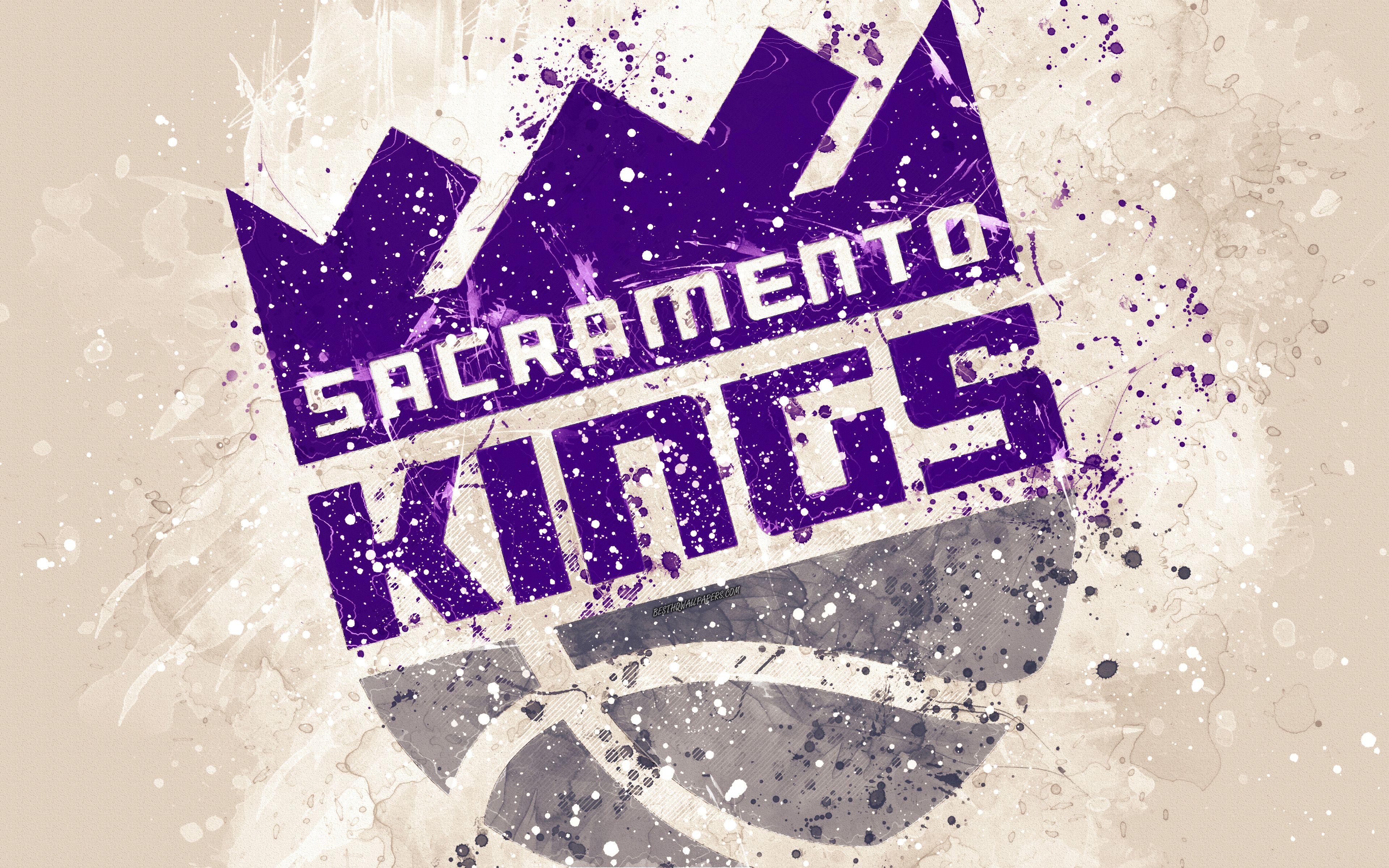 Logo Sacramento Kings viola, 3840x2400 4K Ultra HD, Monitor 4K