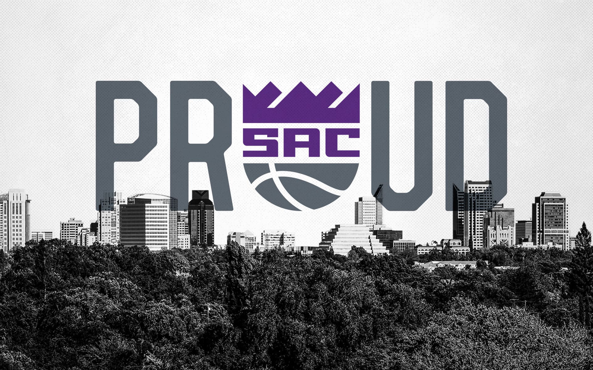 Logo Sacramento Kings, skyline città, NBA, 1920x1200 WUXGA, Desktop