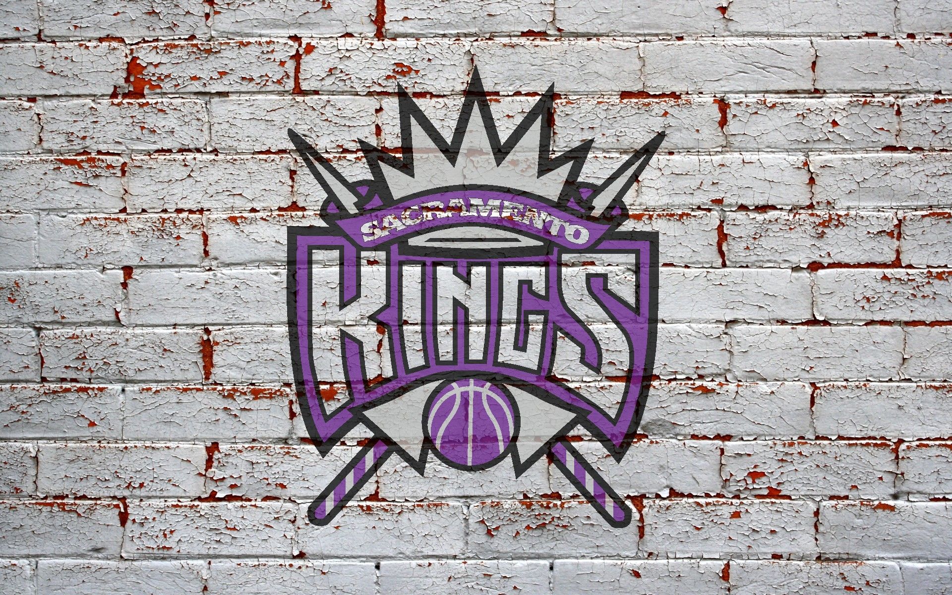 Logo Sacramento Kings su mattoni, 1920x1200 Full HD+ WUXGA, PC Desktop