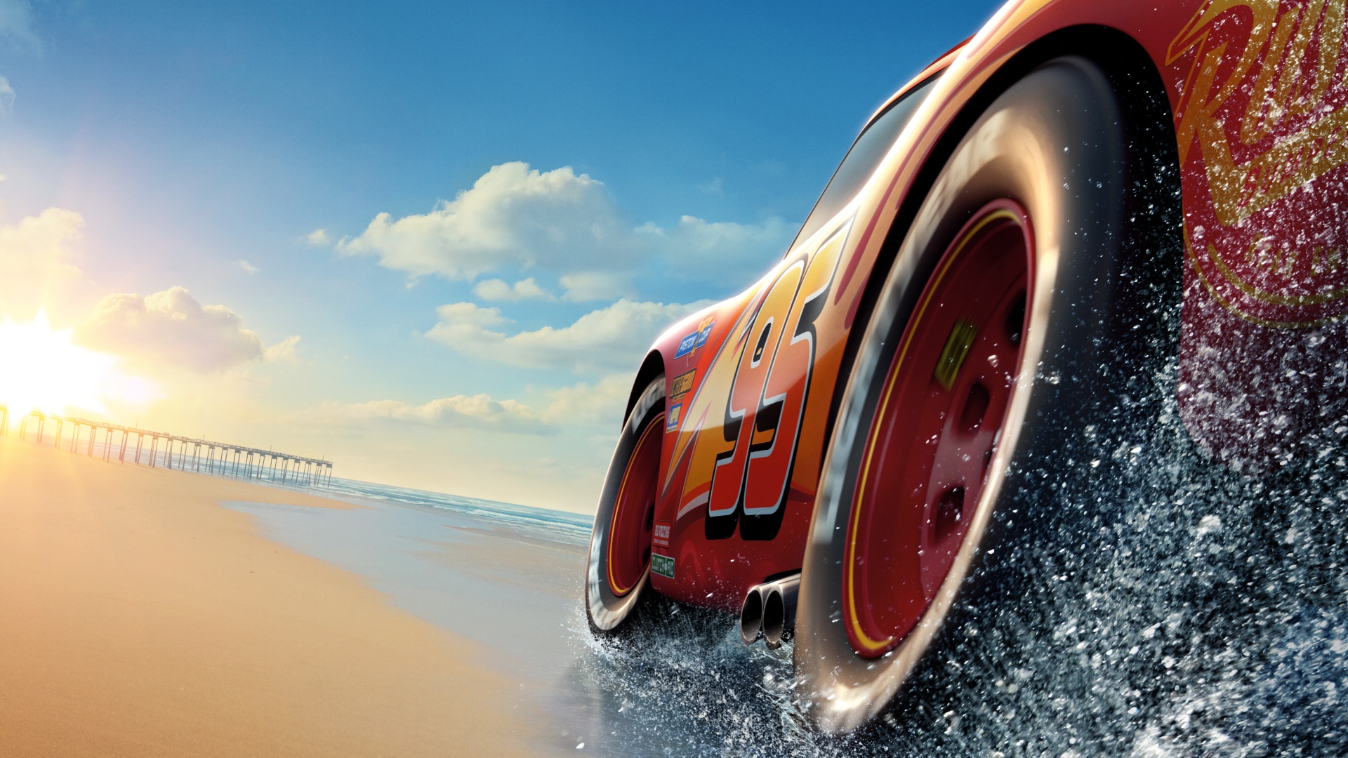 Saetta McQueen sulla spiaggia, 1920x1080 Full HD, PC Desktop