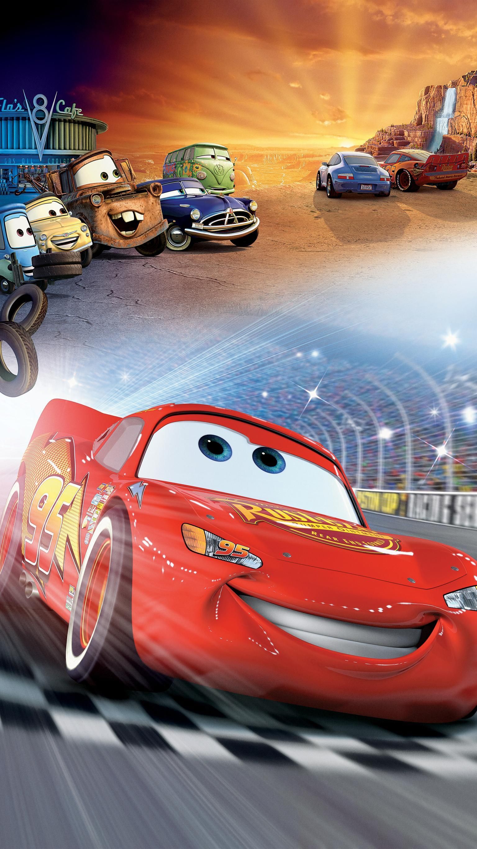 Saetta McQueen Cars Pixar, 1536x2732 Full HD Verticale, Smartphone