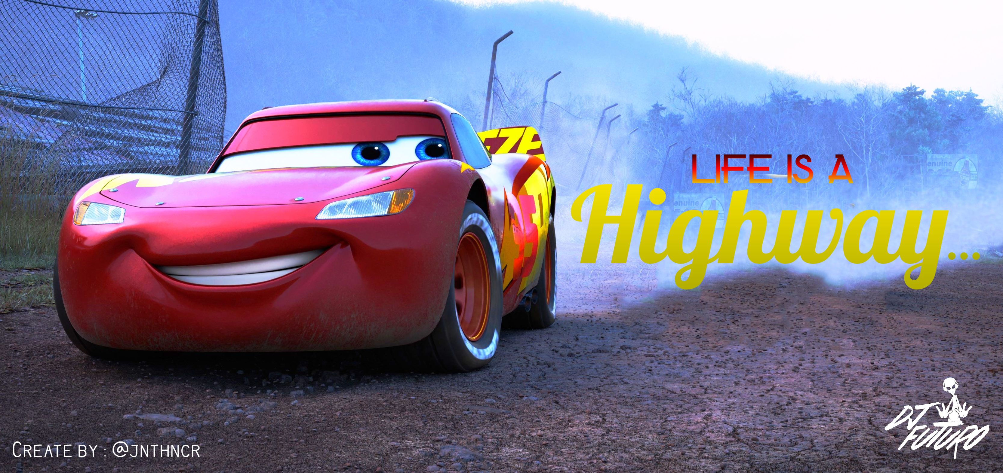 Saetta McQueen, Cars, 3335x1574 2K, Desktop