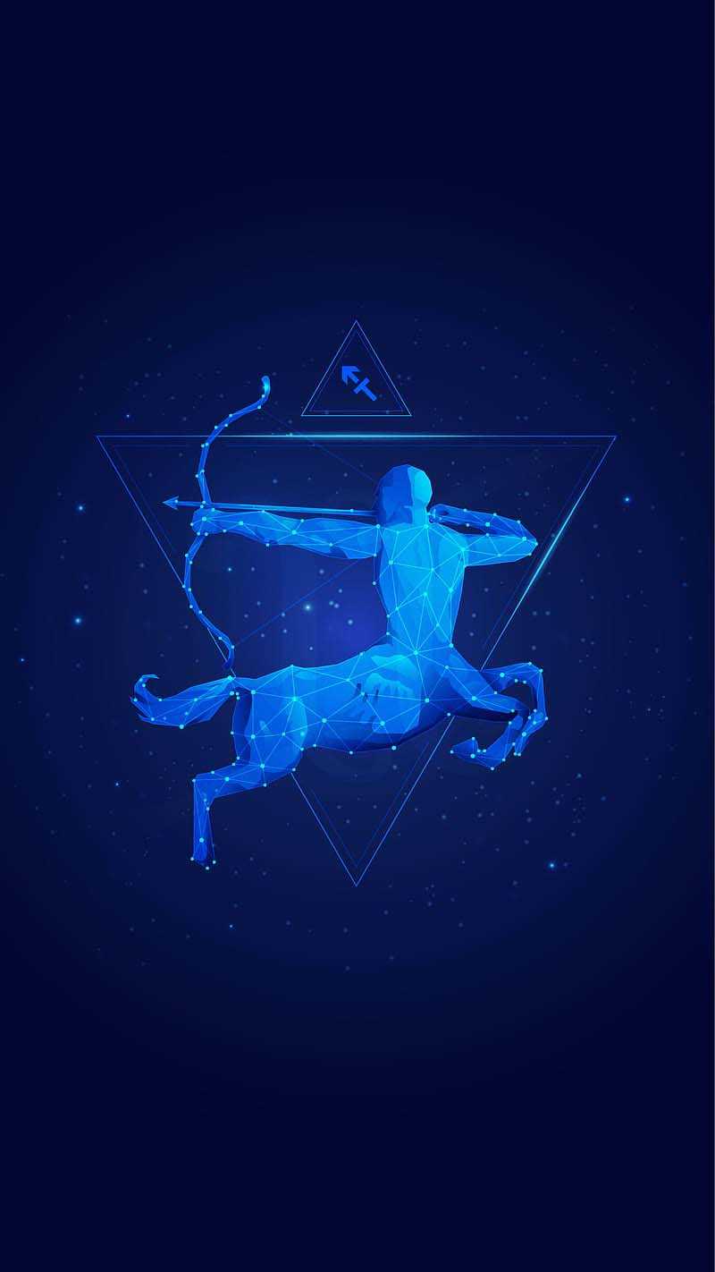 Sagittario centauro arciere blu, 800x1422 Verticale, Telefono