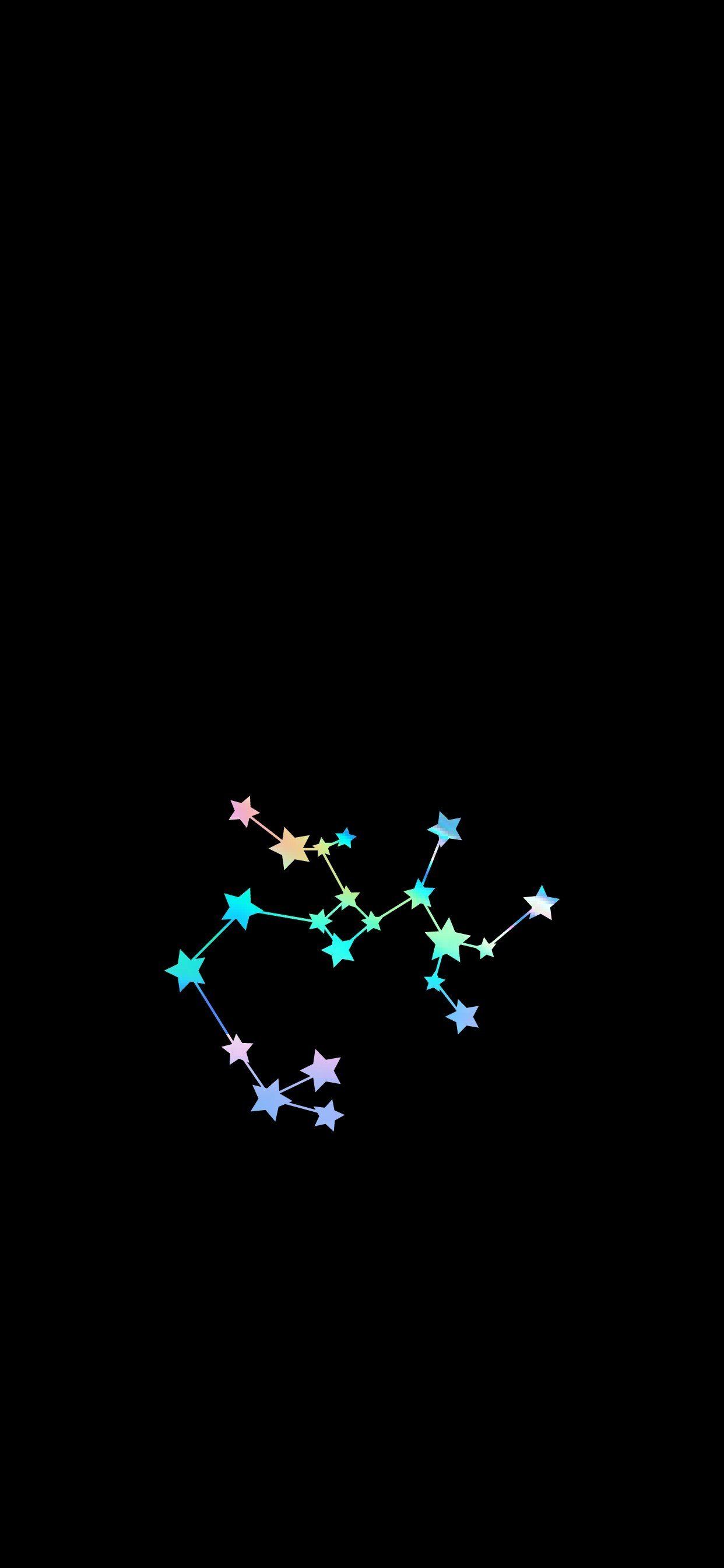 Costellazione Sagittario stelle colorate, 1242x2688 Verticale, Telefono