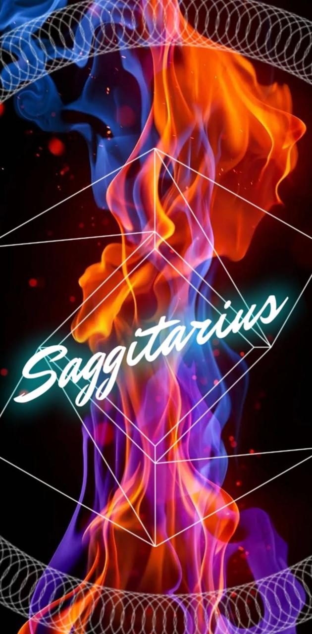 Fiamme colorate segno Sagittario, 630x1280 Verticale, Mobile