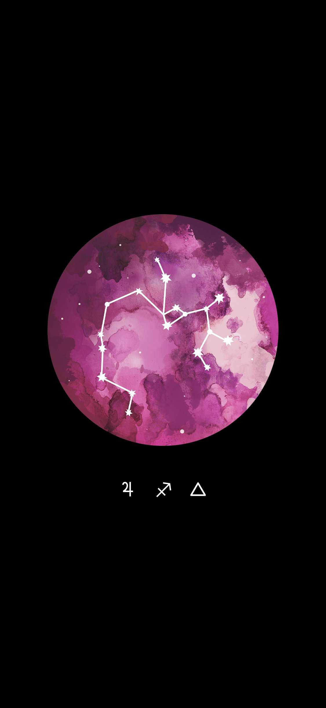 Costellazione Sagittario sfera rosa, 1125x2436 Full HD Verticale, Smartphone
