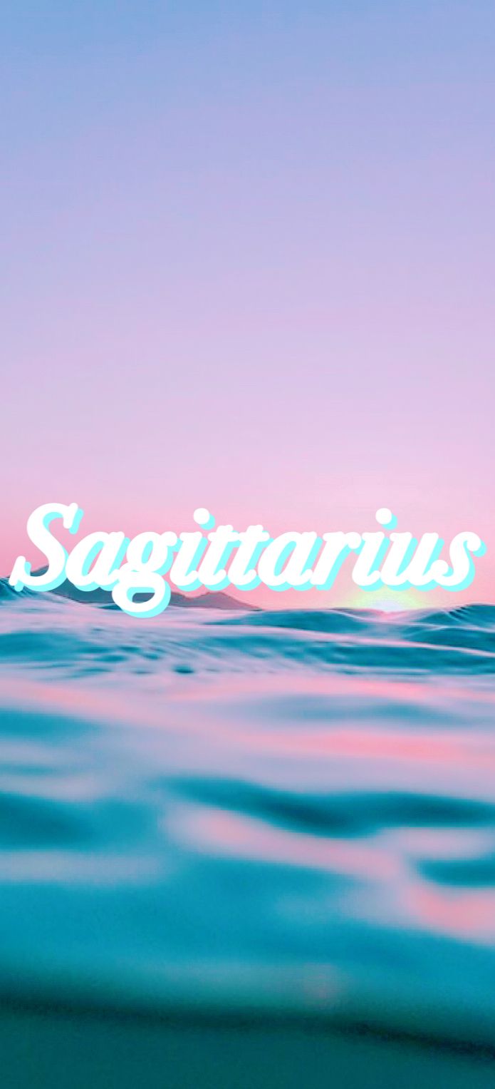 Scritta Sagittario su mare rosa, 695x1527 Verticale, Mobile