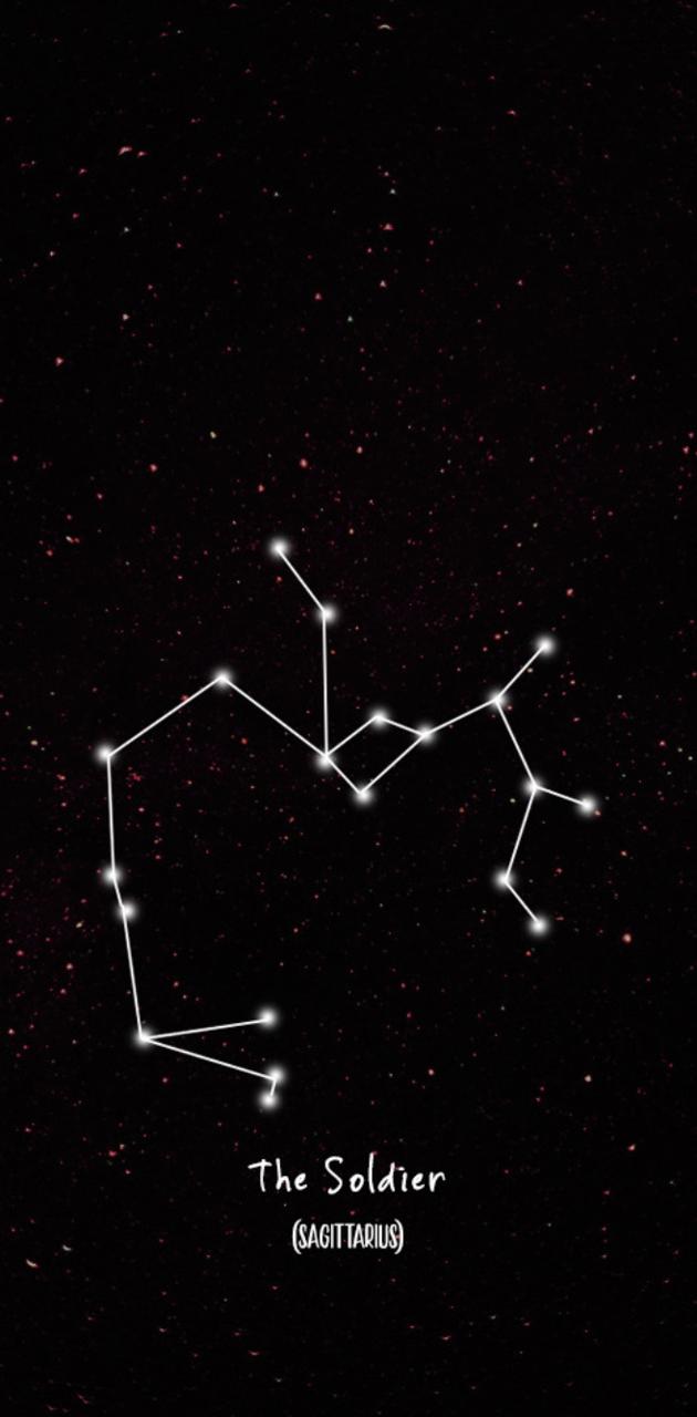 Costellazione Sagittario stelle nere, 630x1280 Full HD Verticale, Smartphone