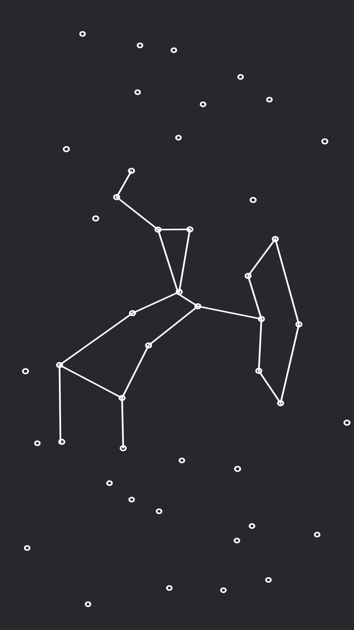 Costellazione Sagittario, linee bianche, 1440x2560 Full HD Verticale, Samsung Galaxy