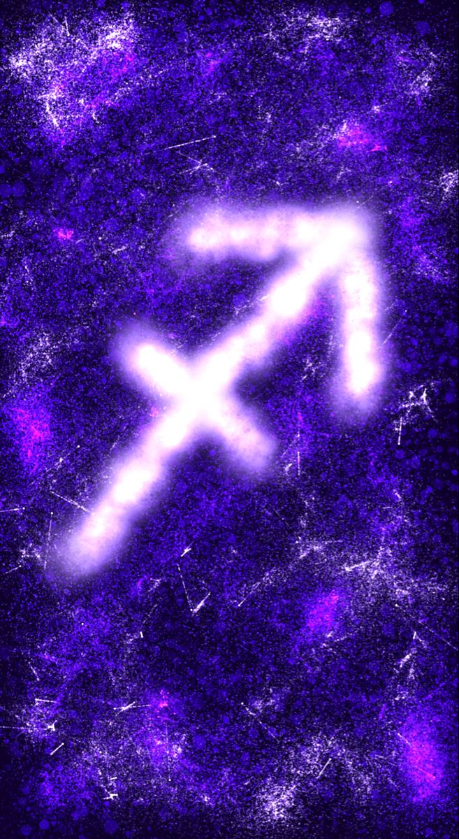 Simbolo Sagittario viola luminoso, 657x1200 Verticale, Android