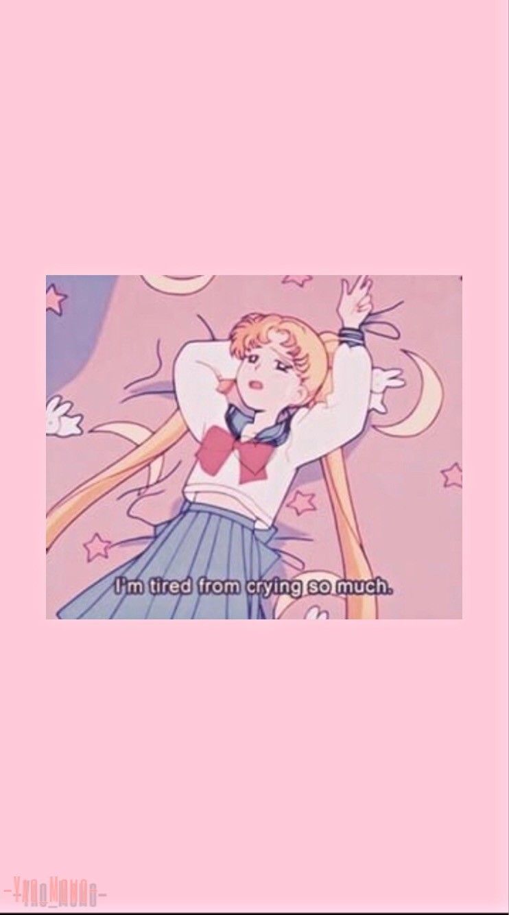 Sailor Moon che piange, rosa, 742x1334 Full HD Verticale, Smartphone
