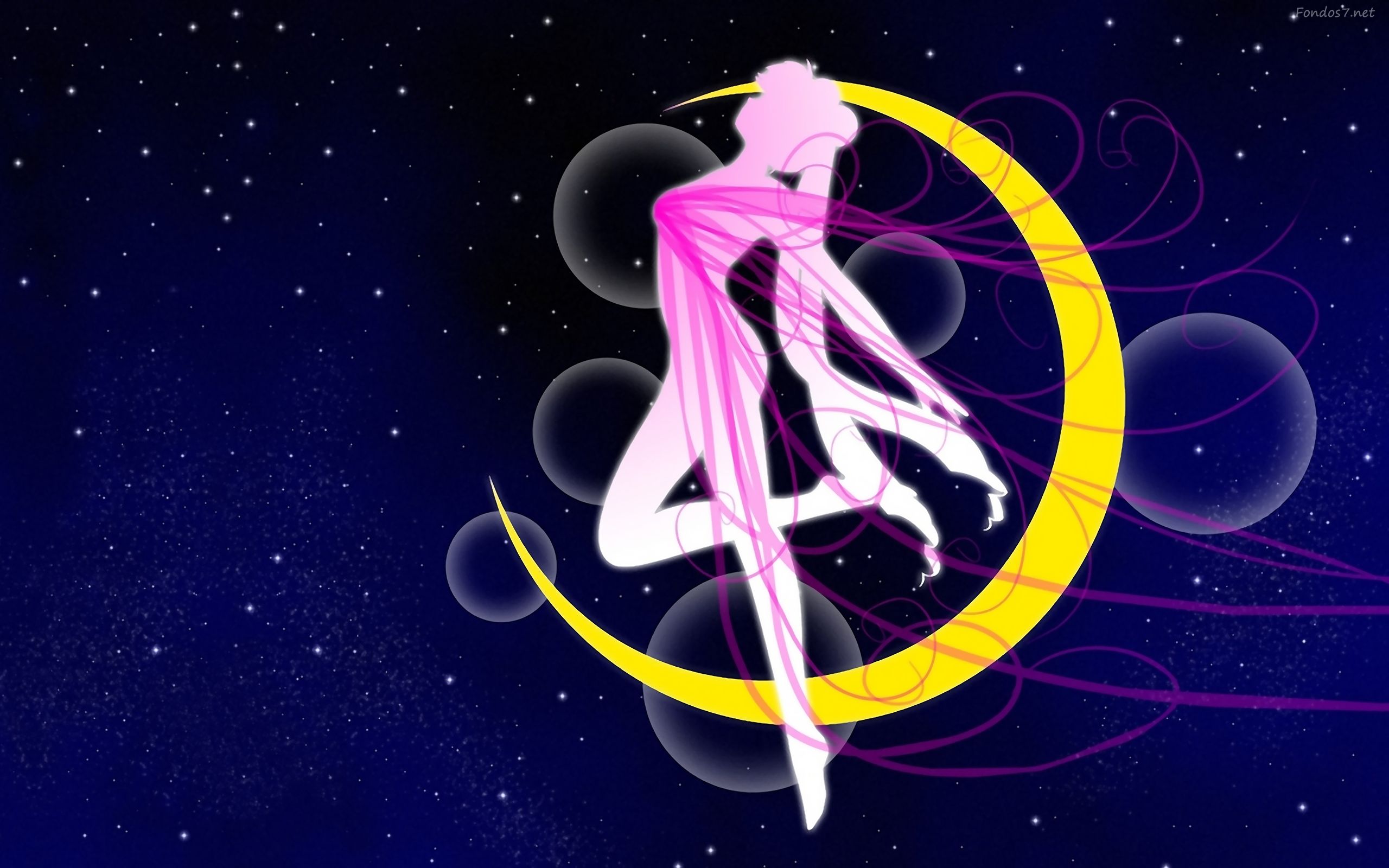 Sailor Moon silhouette sulla luna, 2560x1600 2K+, PC