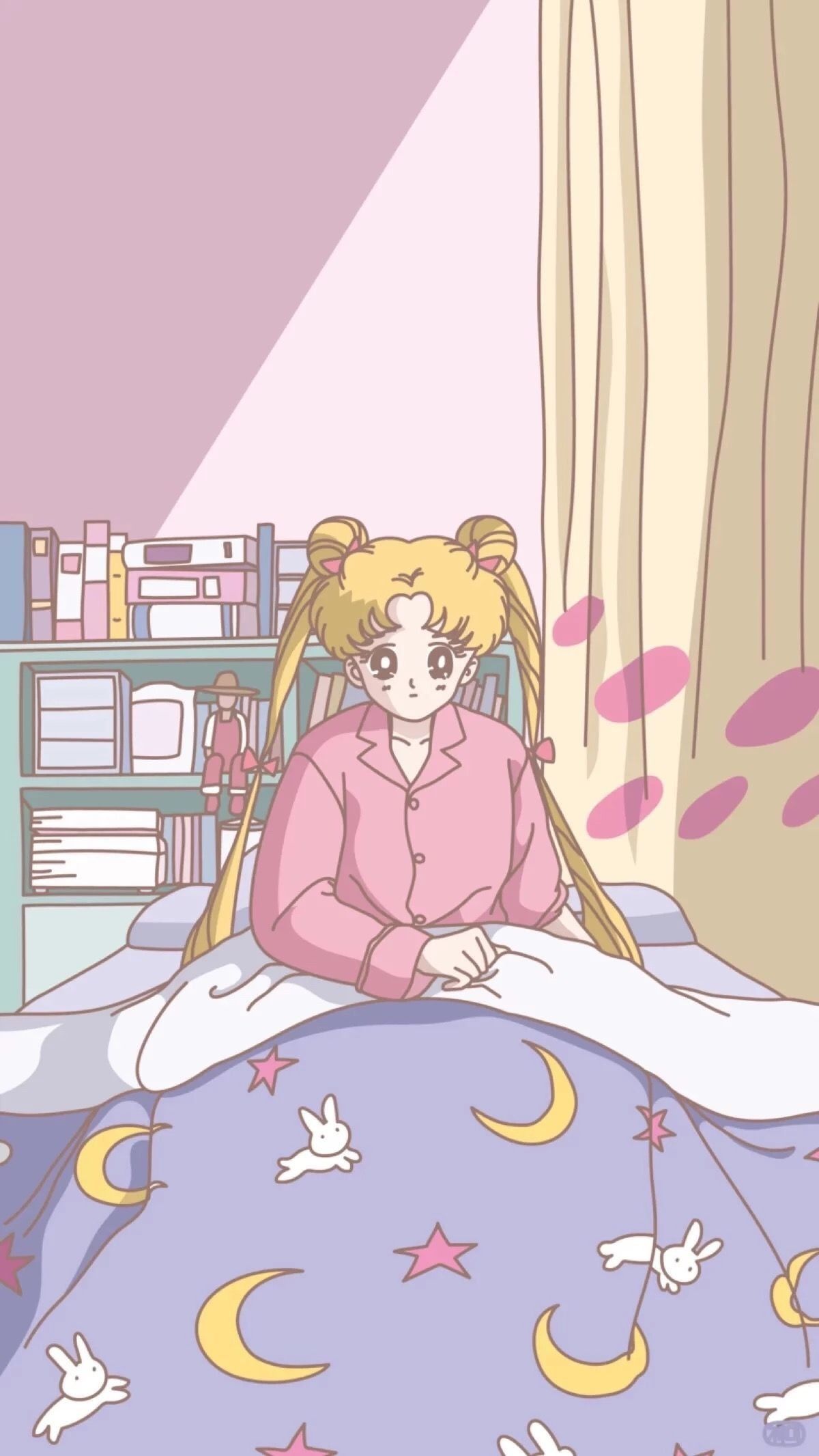 Sailor Moon in camera, pigiama, 1200x2132 Verticale, Mobile
