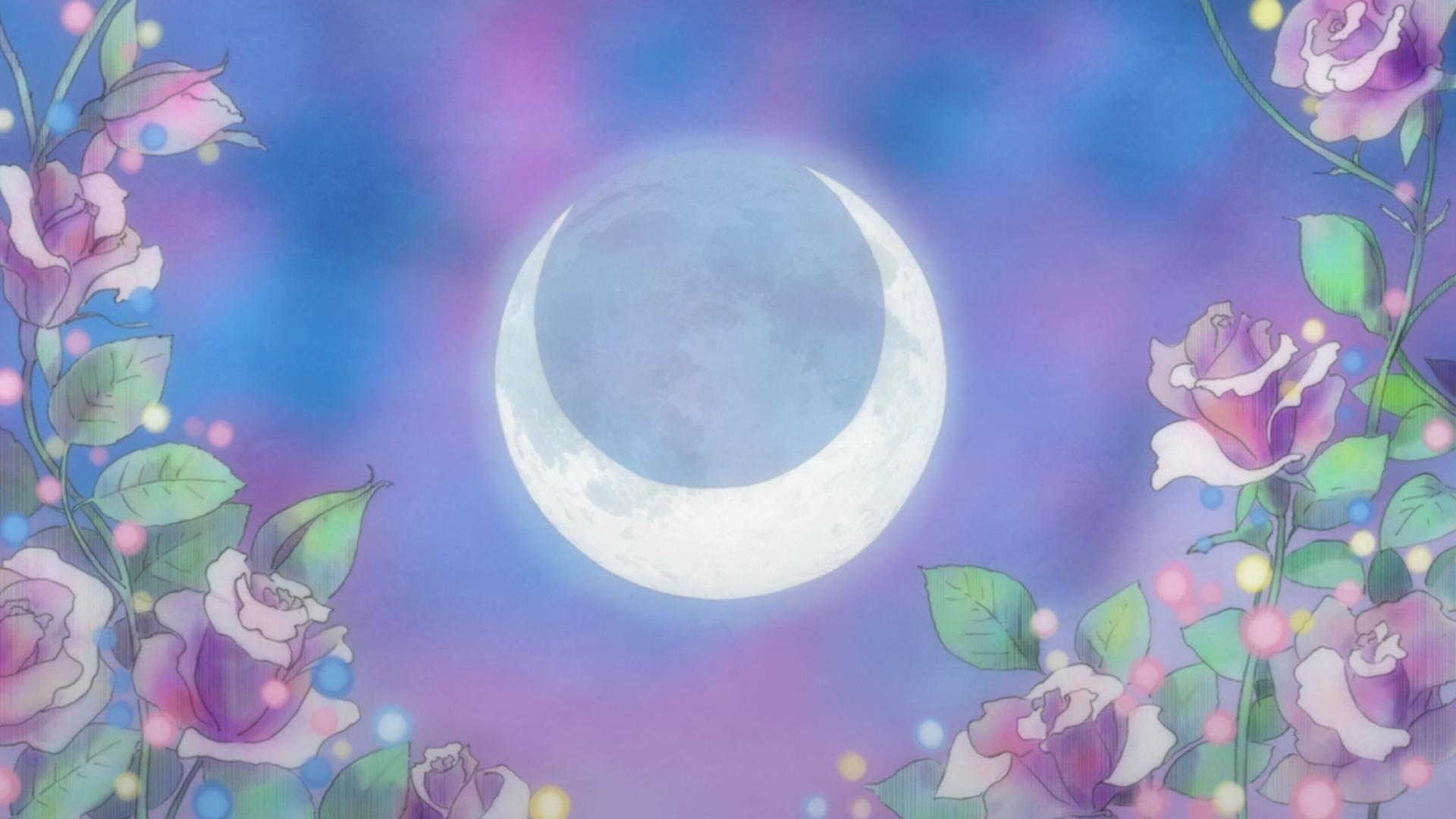 Luna crescente con rose, 1920x1080 1080p, Laptop