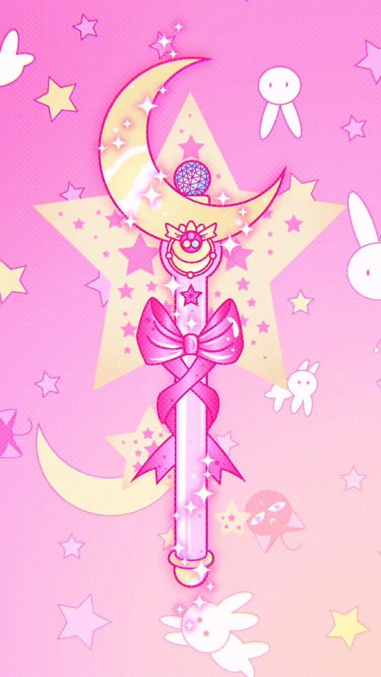 Bacchetta magica Sailor Moon rosa, 750x1333 Verticale, Telefono