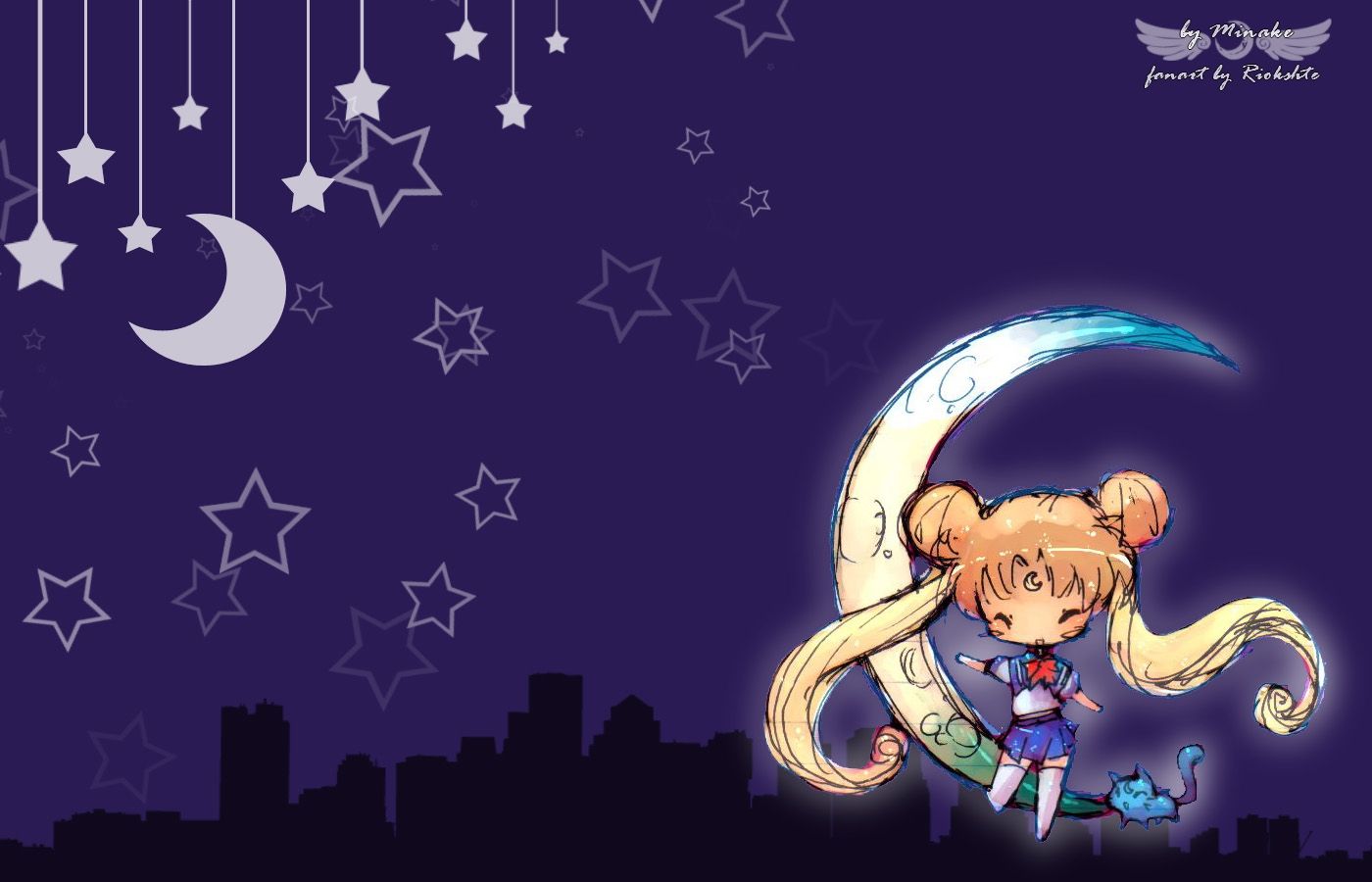 Sailor Moon chibi luna crescente, 1400x900 HD, Desktop