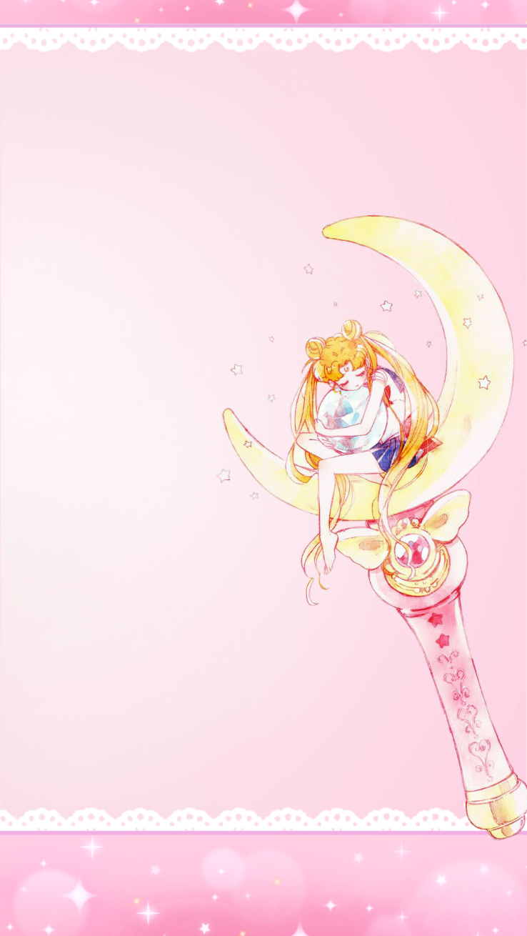 Sailor Moon seduta su luna, 738x1310 Verticale, Xiaomi