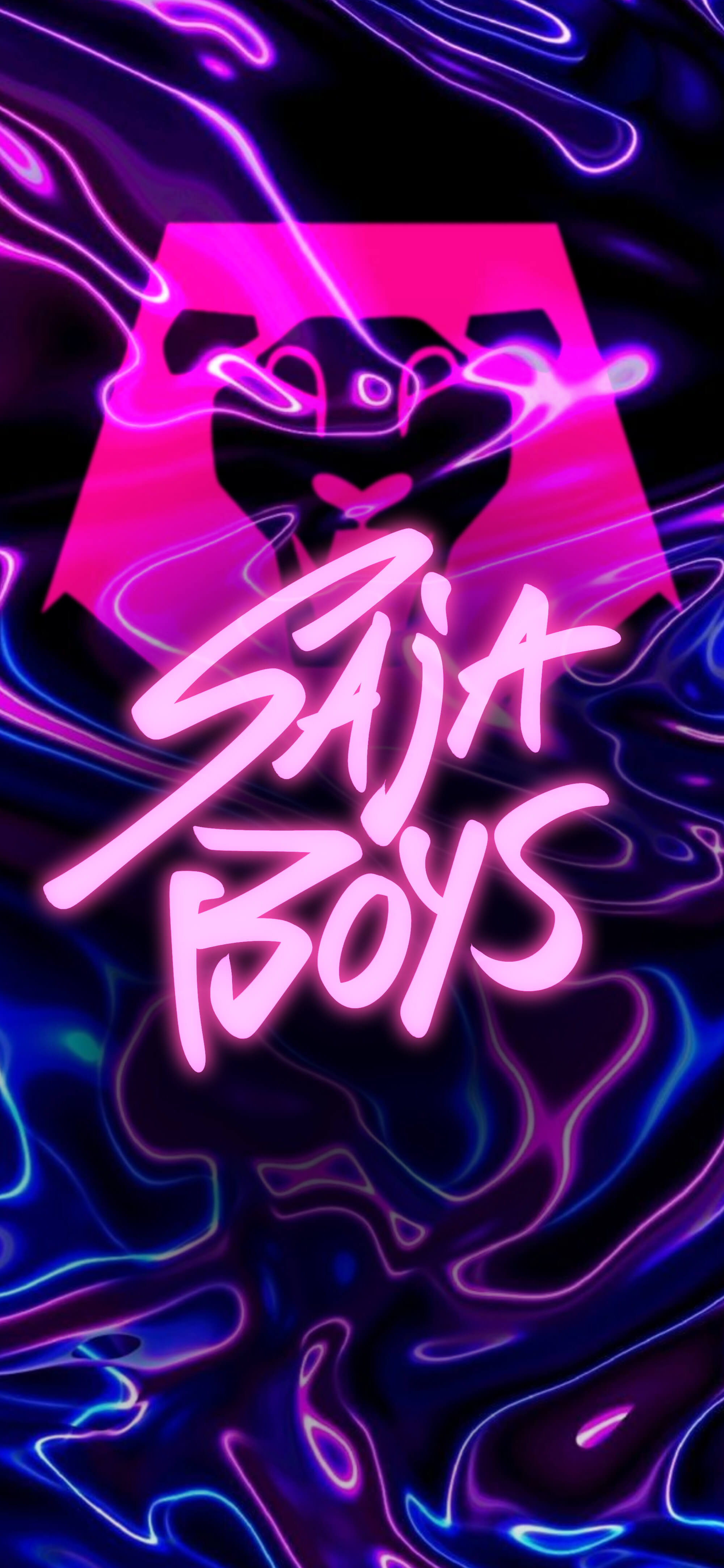 Saja Boys logo neon rosa, 2000x4329 Full HD Verticale, Realme