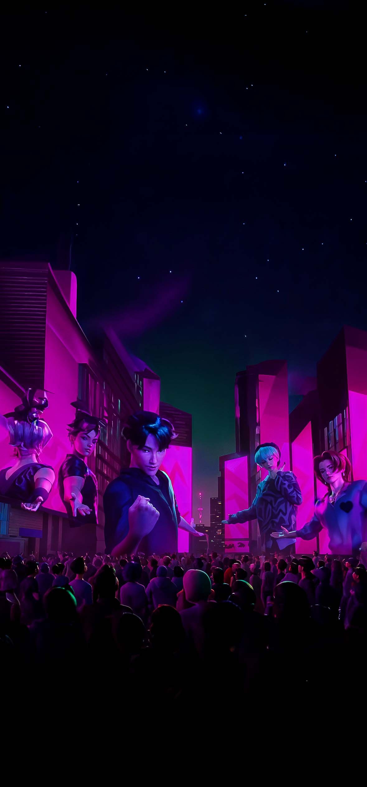 Saja Boys concerto notturno città, 1179x2526 Verticale, Mobile