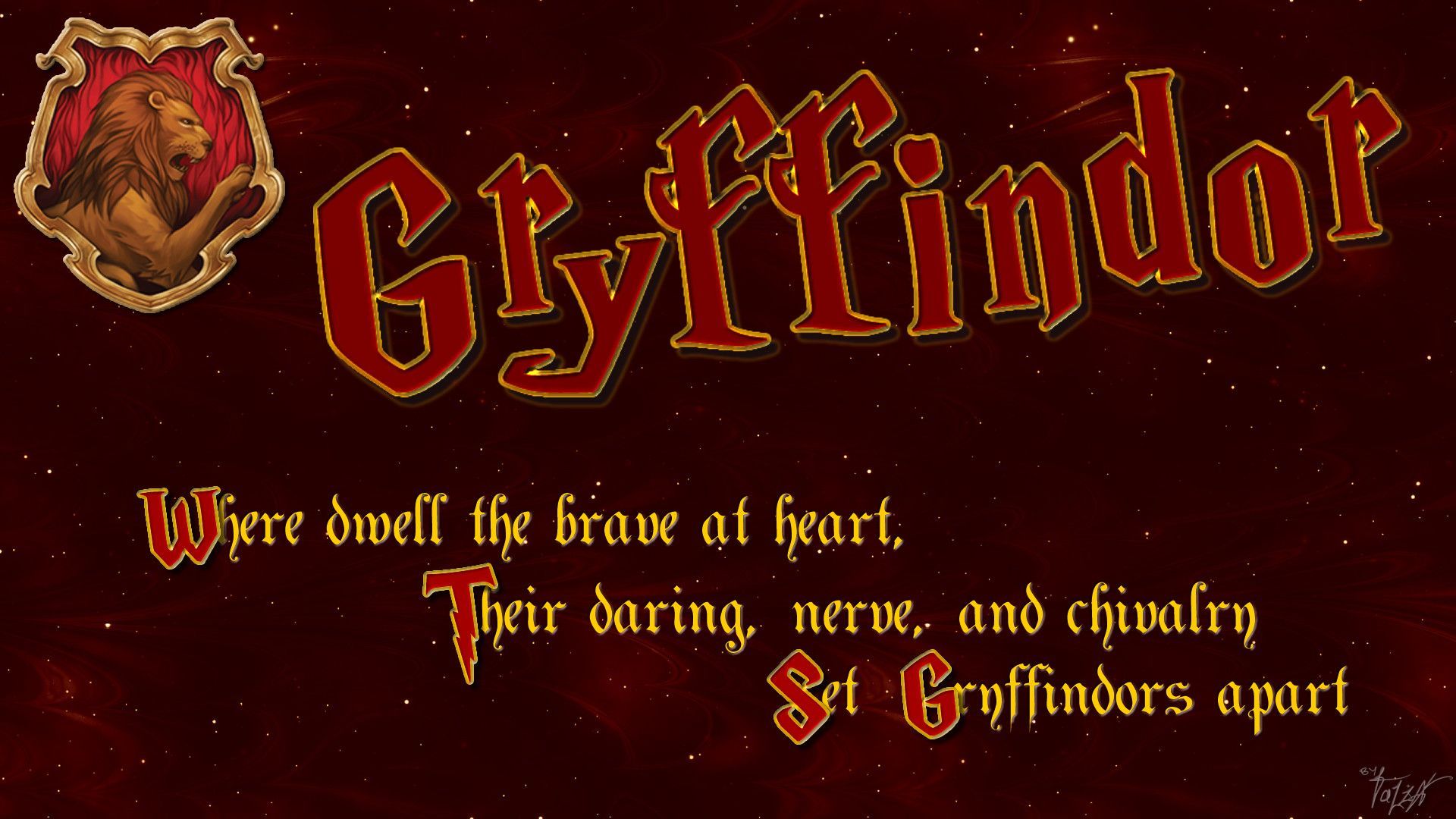 Stemma Grifondoro testo rosso, 1920x1080 Full HD 1080p, Desktop