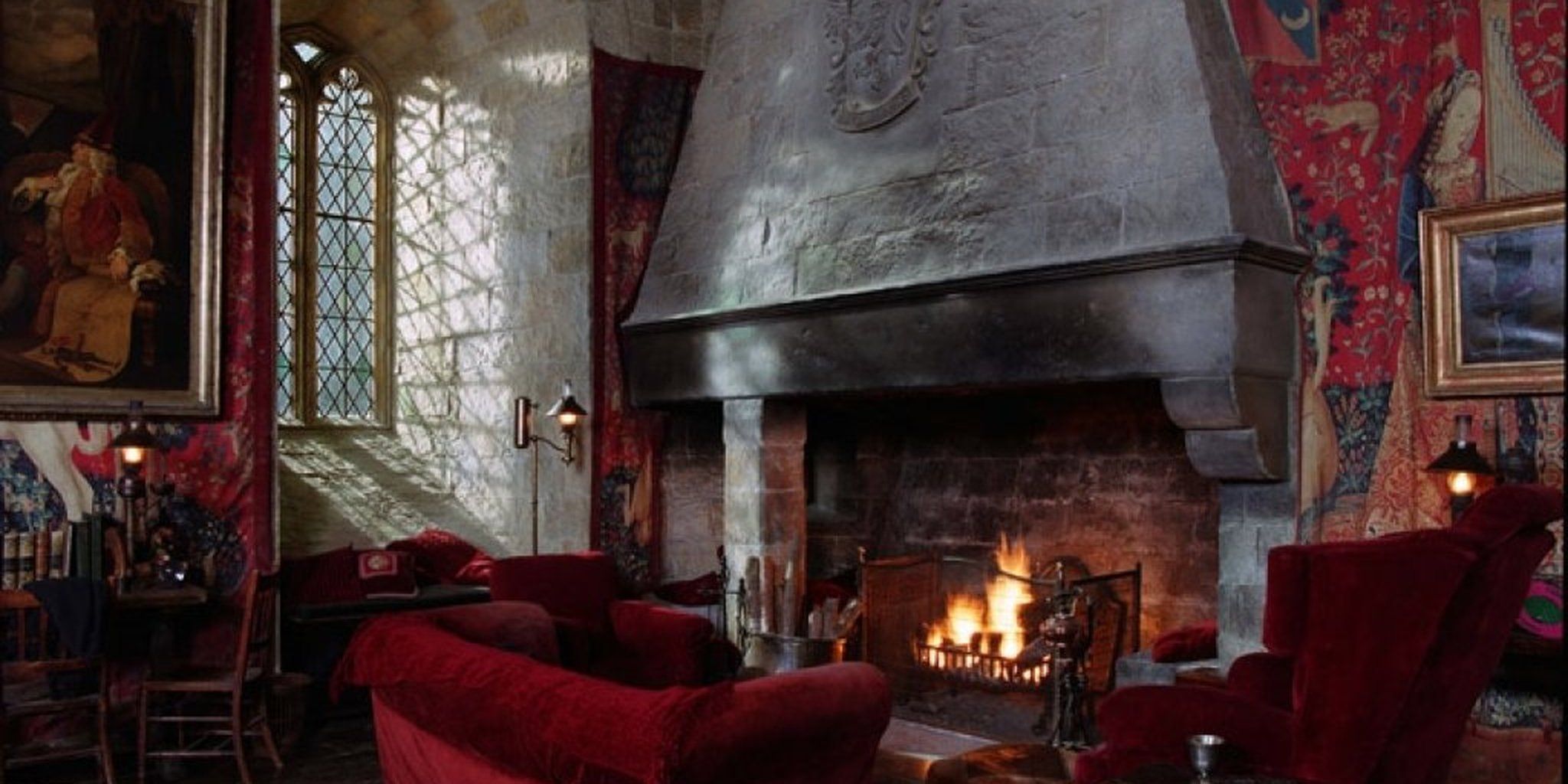 Sala Comune Hogwarts camino, 2048x1024 2K, PC Desktop