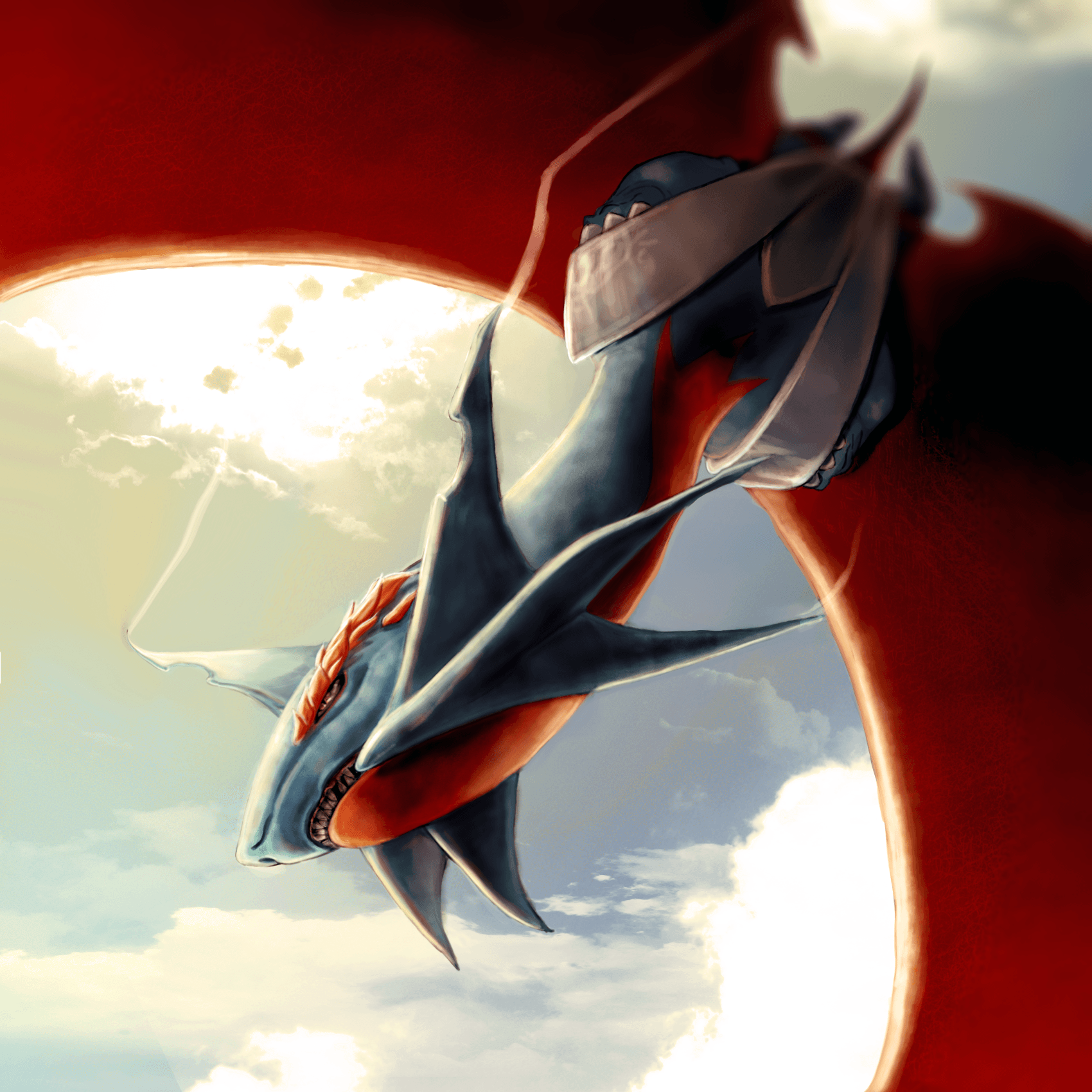 Salamence Pokémon in volo, 1700x1700 HD, PC