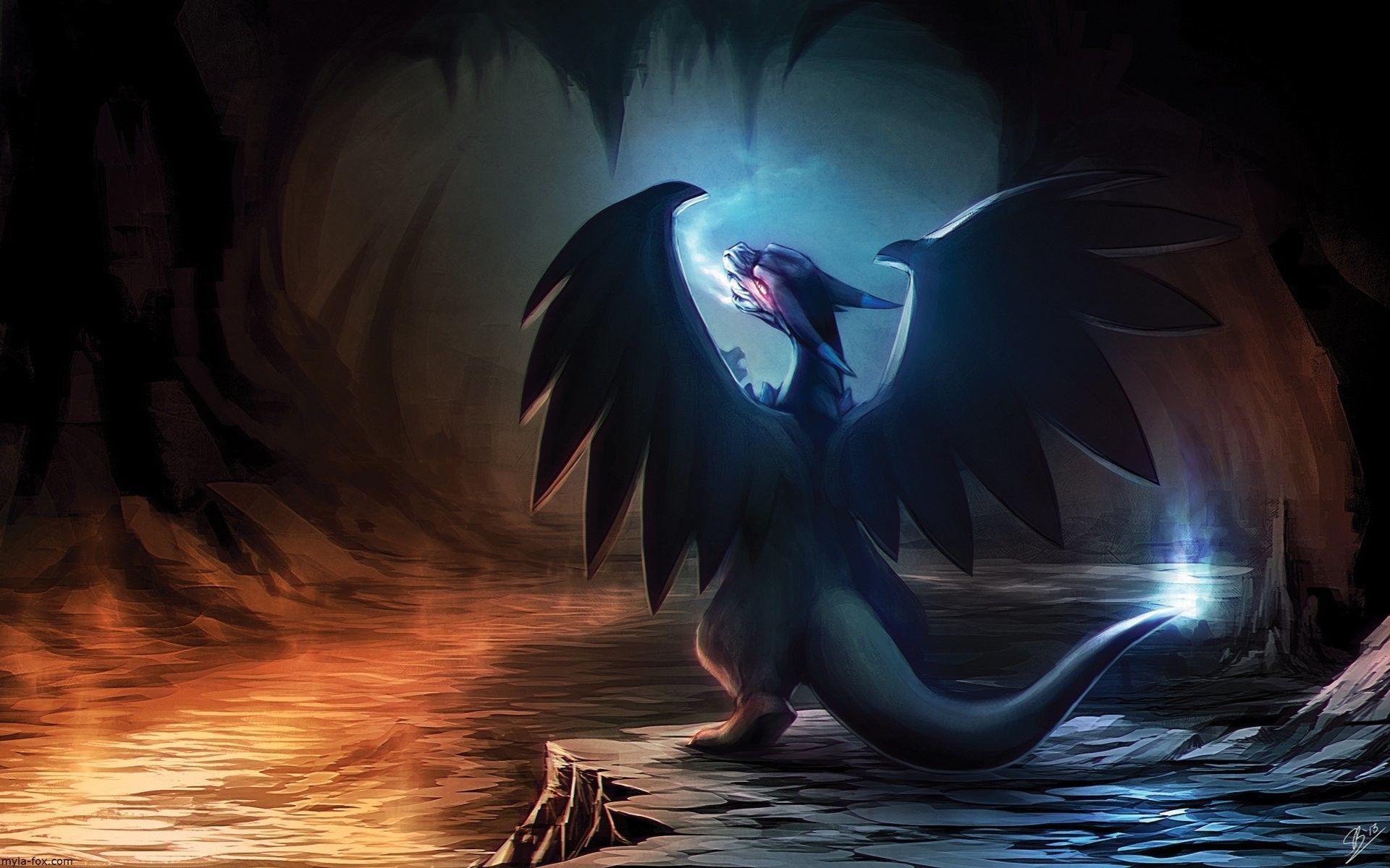 Salamence drago in caverna, 1920x1200 WUXGA, PC