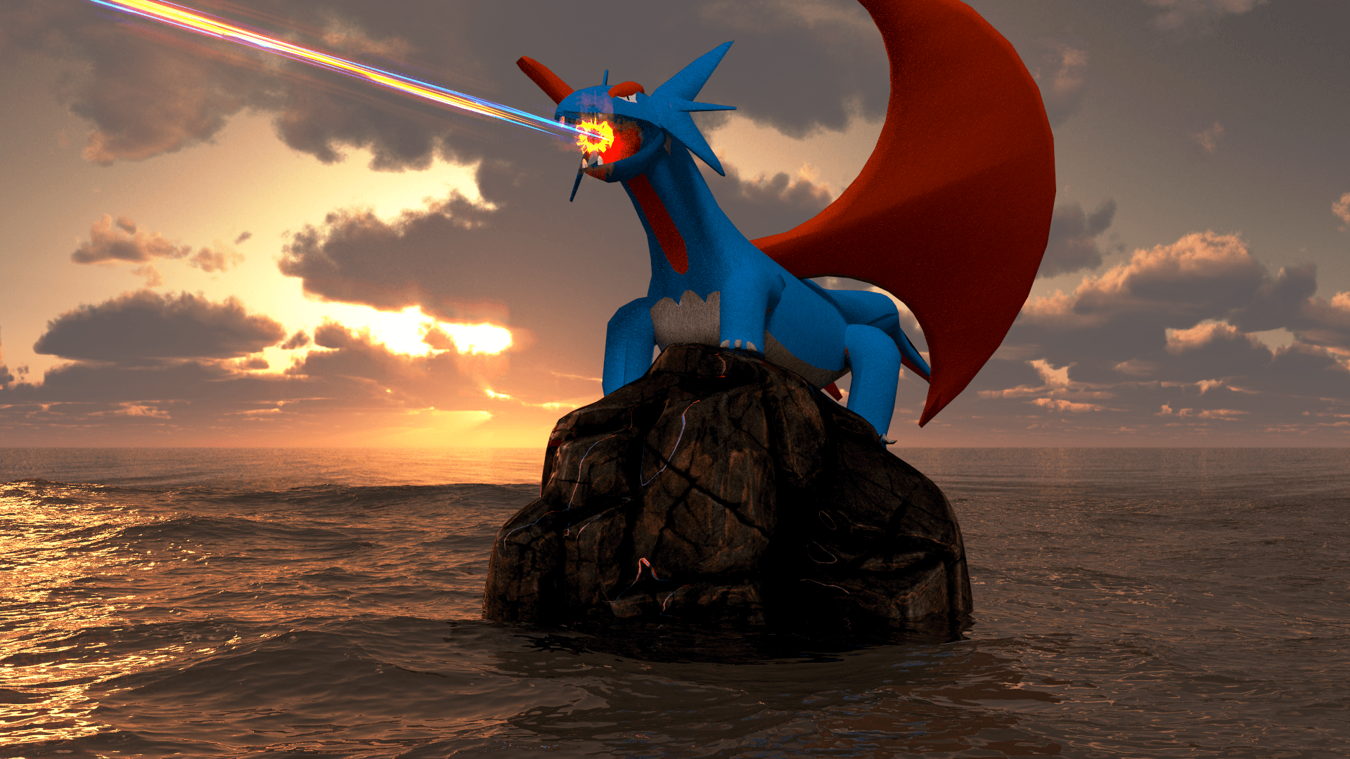 Salamence su roccia mare, 1920x1080 Full HD 1080p, Desktop
