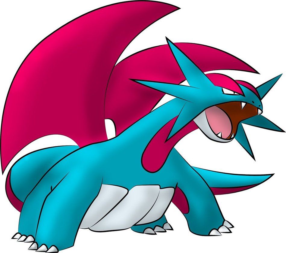 Salamence minimalista sfondo blu, 1920x1080 1080p, PC