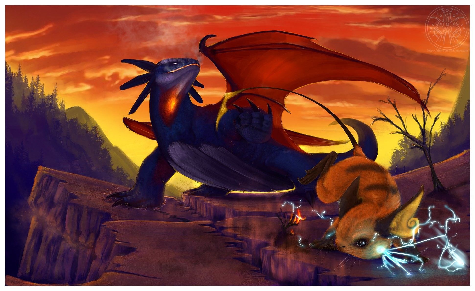 Salamence drago blu tramonto, 1942x1192 Full HD, Laptop