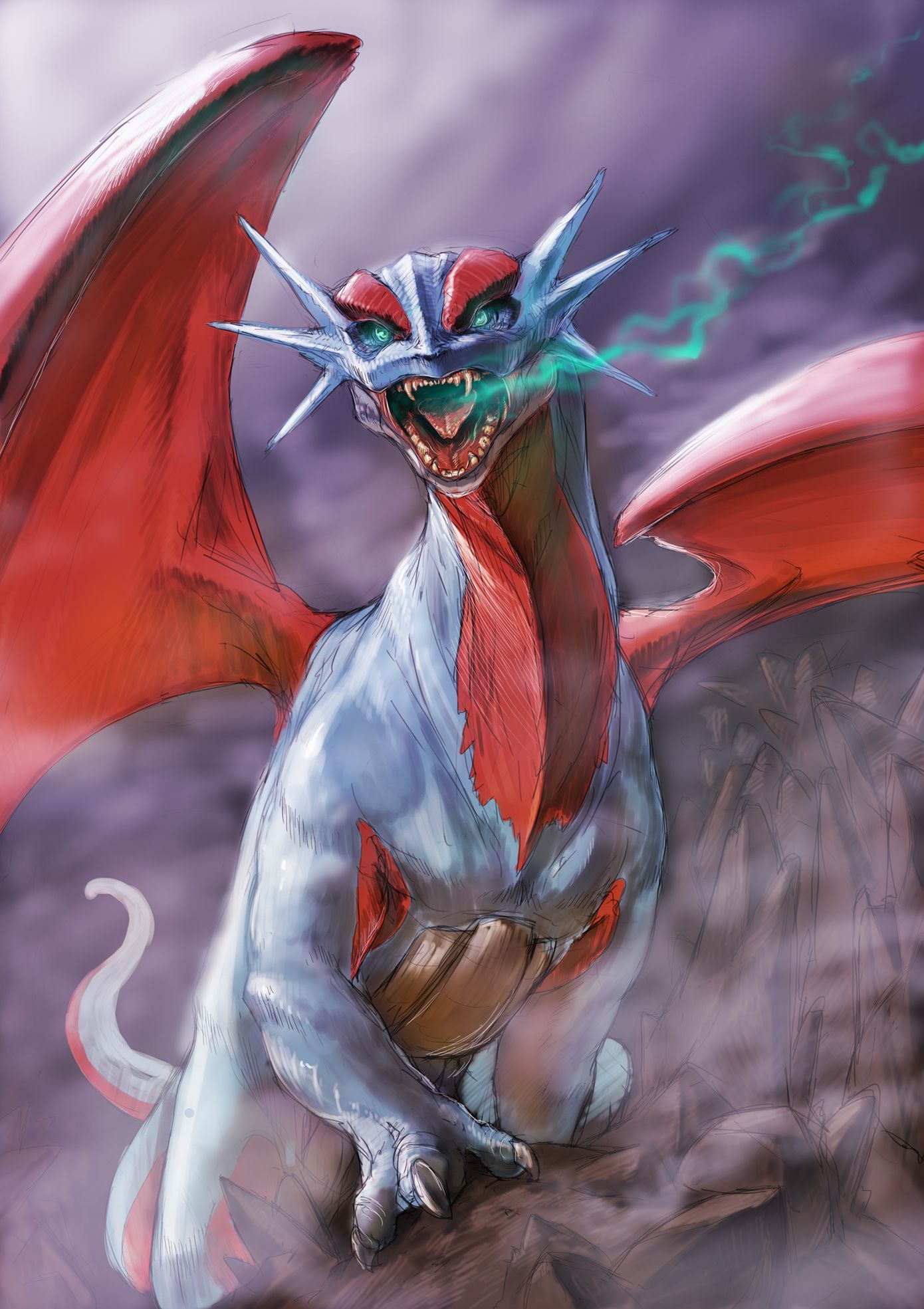 Salamence drago Pokémon, 1390x1969 Full HD Verticale, Smartphone