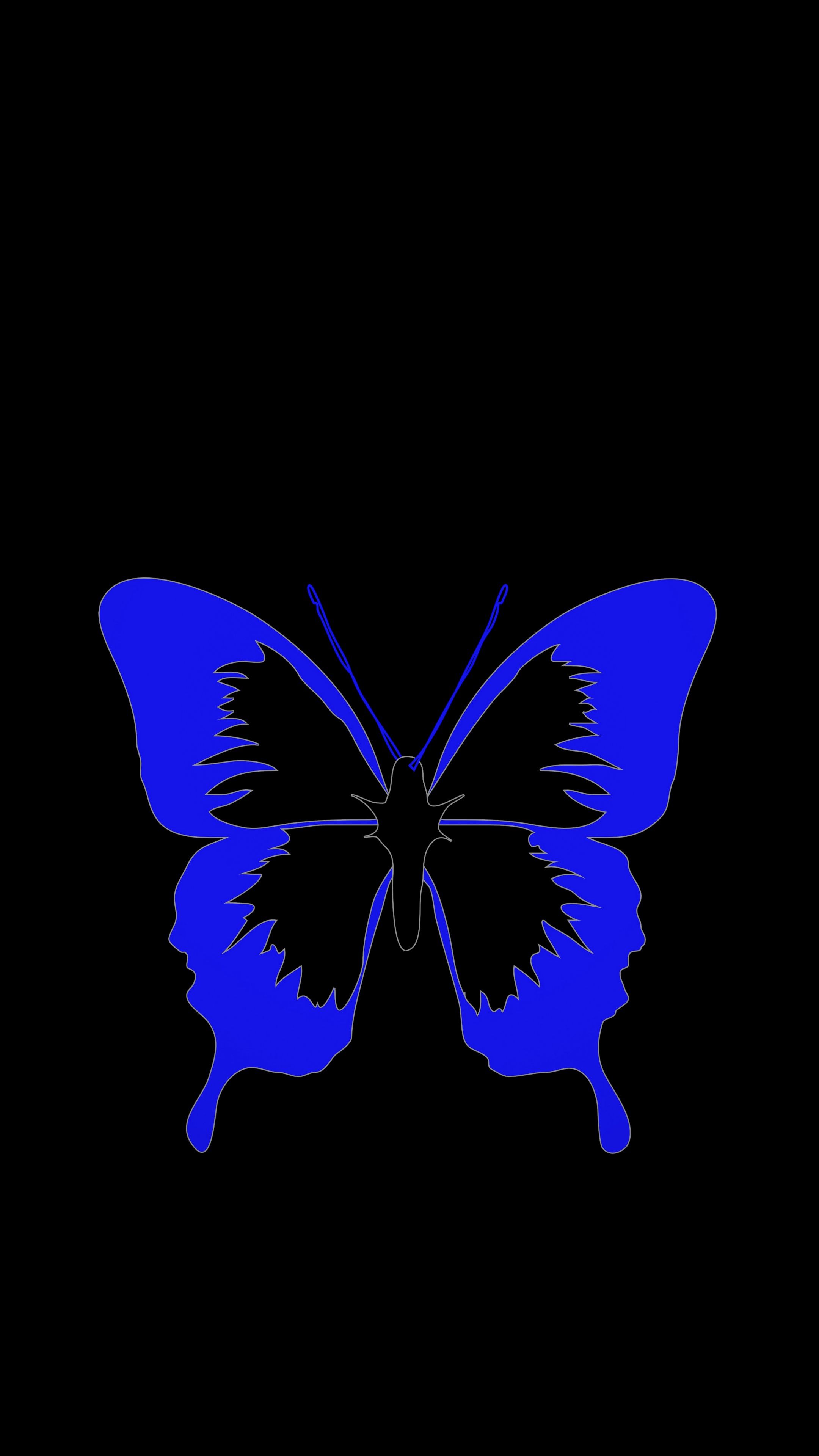 Farfalla blu minimalista, 2160x3840 Verticale, Samsung Galaxy
