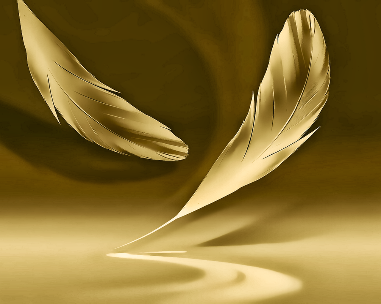 Piume dorate astratte, 1280x1024 720p, PC