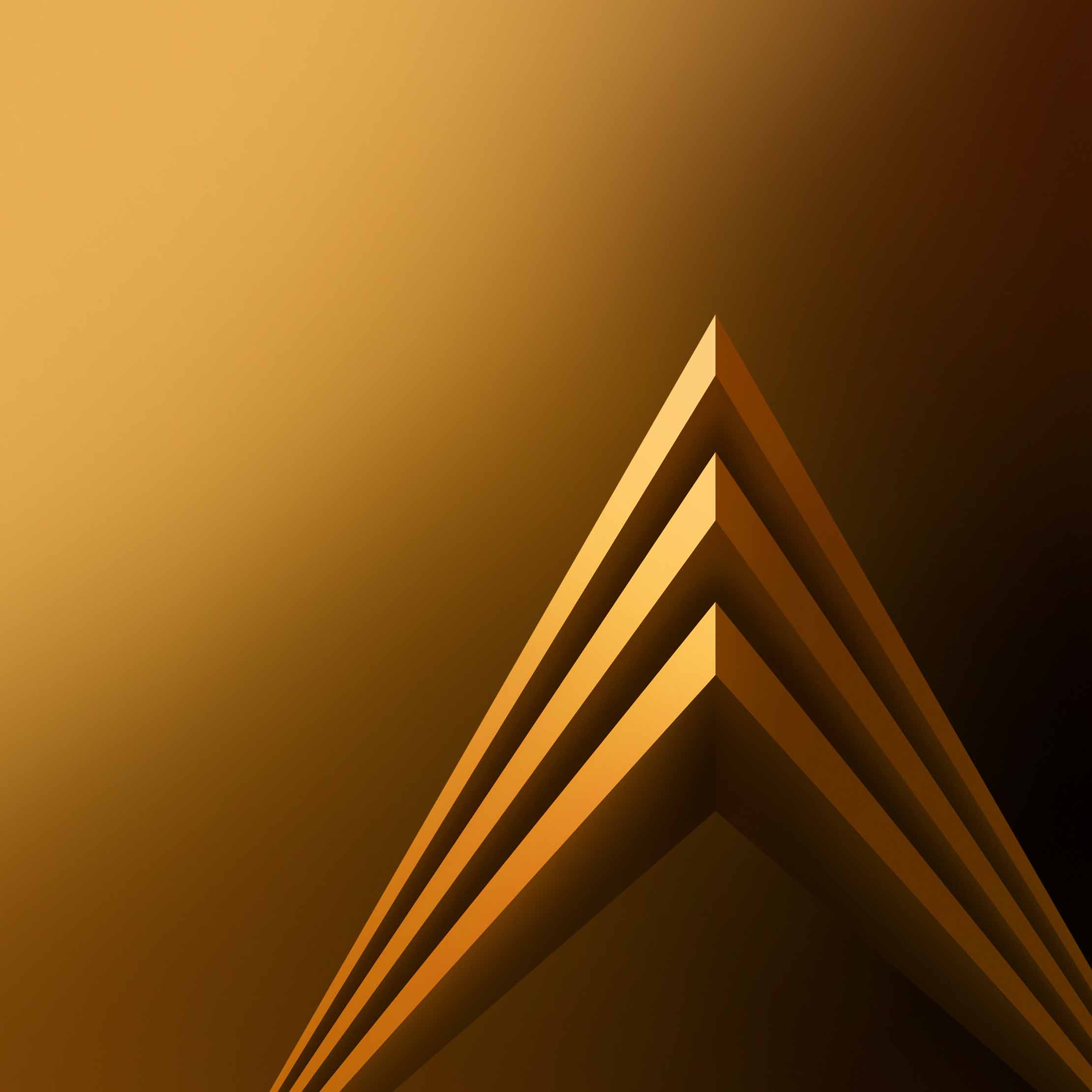 Forma astratta piramide dorata, 2220x2220 2K, Desktop