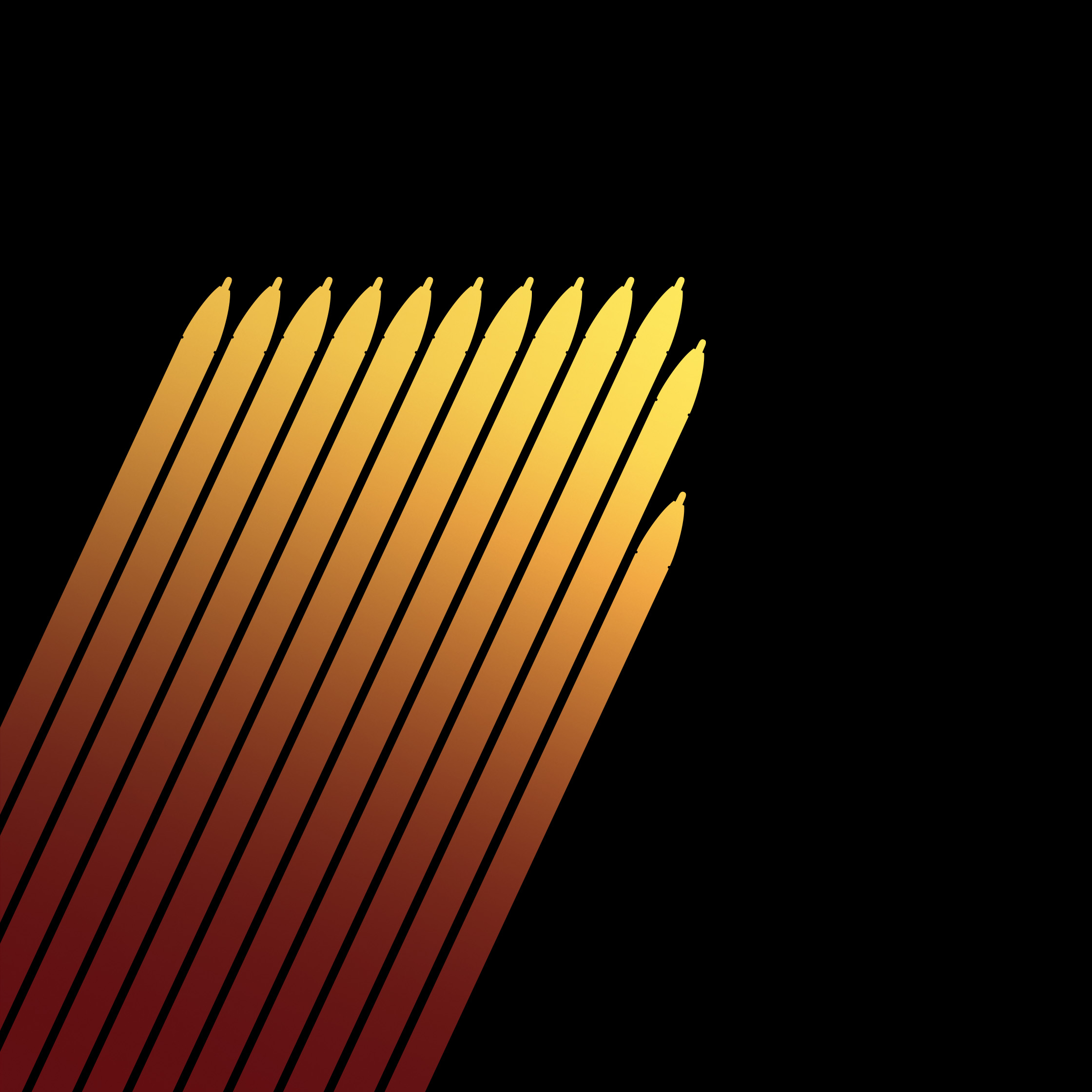 Strisce dorate astratte sfondo nero, 2240x2240 Hi-Res, iMac