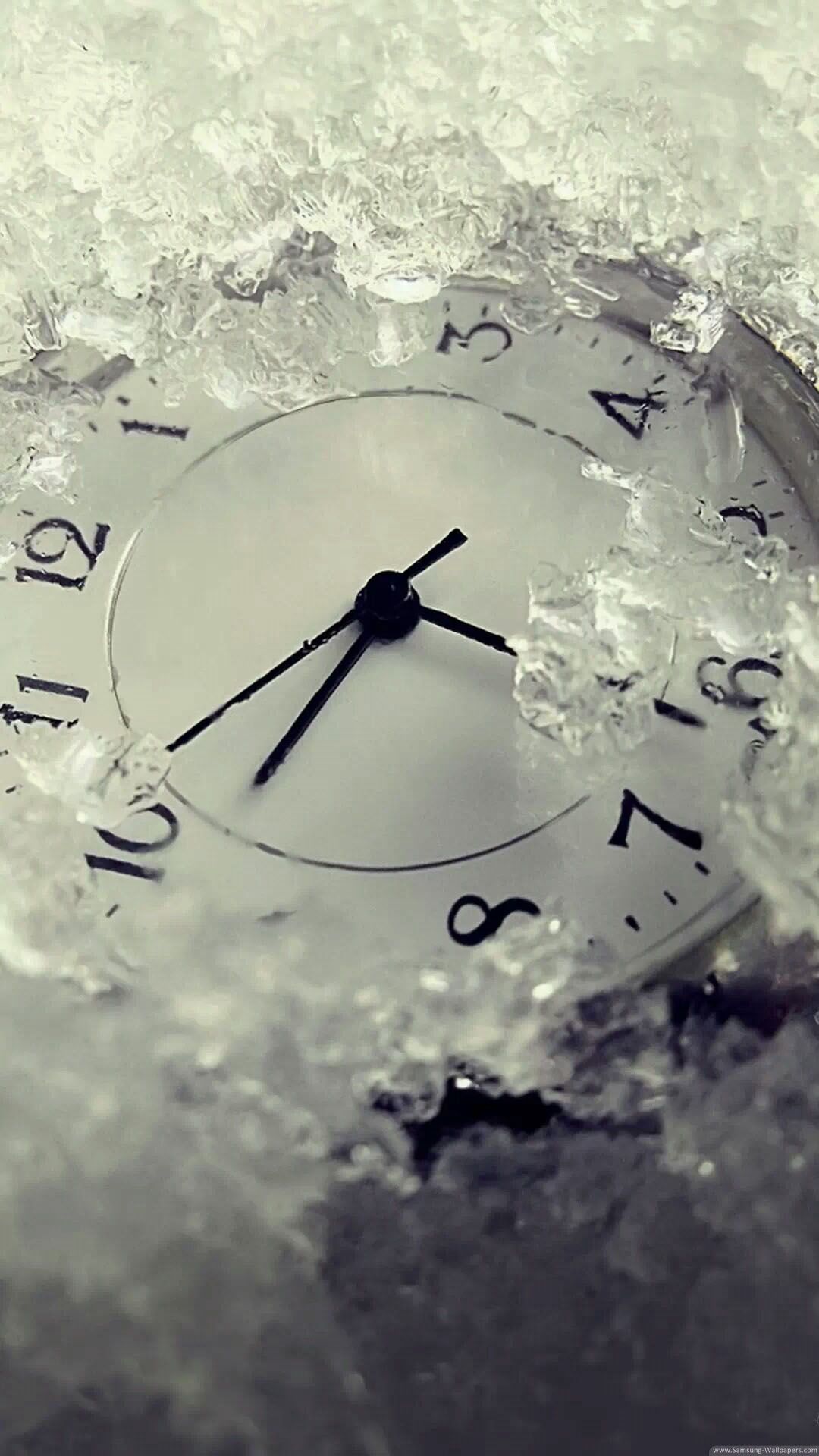 Orologio ghiacciato bianco nero, 1080x1920 Verticale, Samsung Galaxy