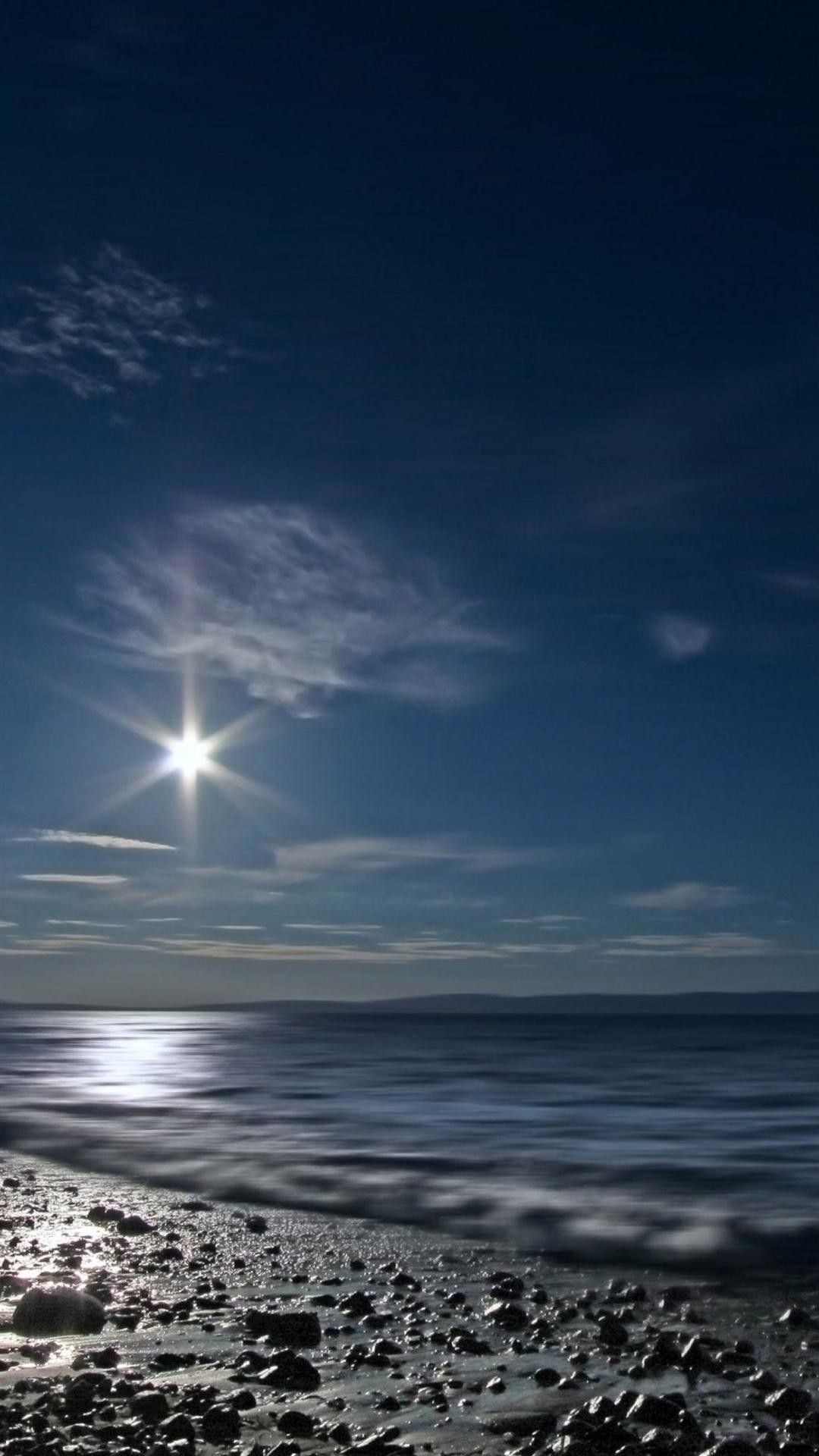 Spiaggia al chiaro di luna, 1080x1920 Verticale, Galaxy Note