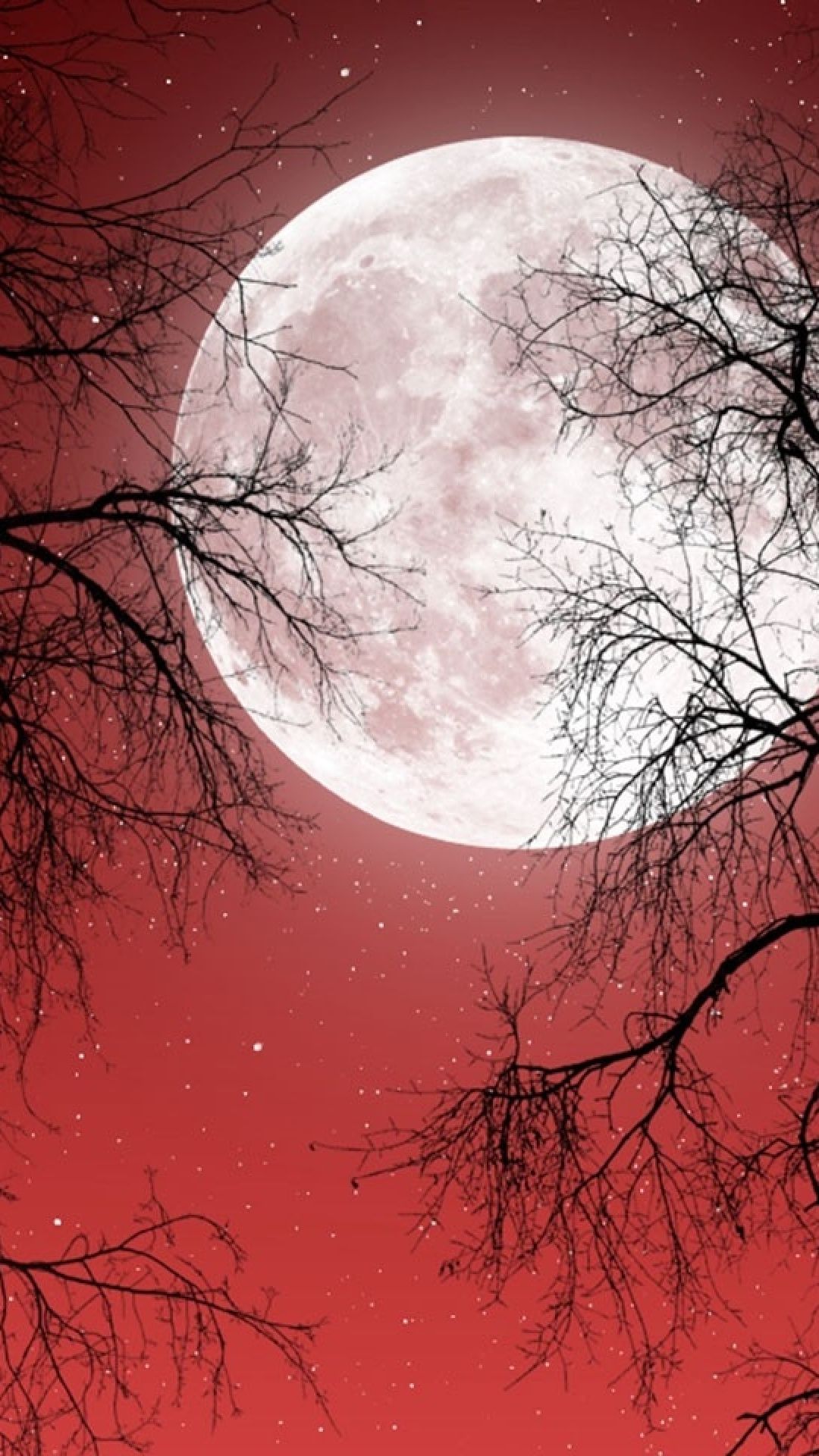 Luna piena cielo rosso, 1080x1920 Verticale, Galaxy Note