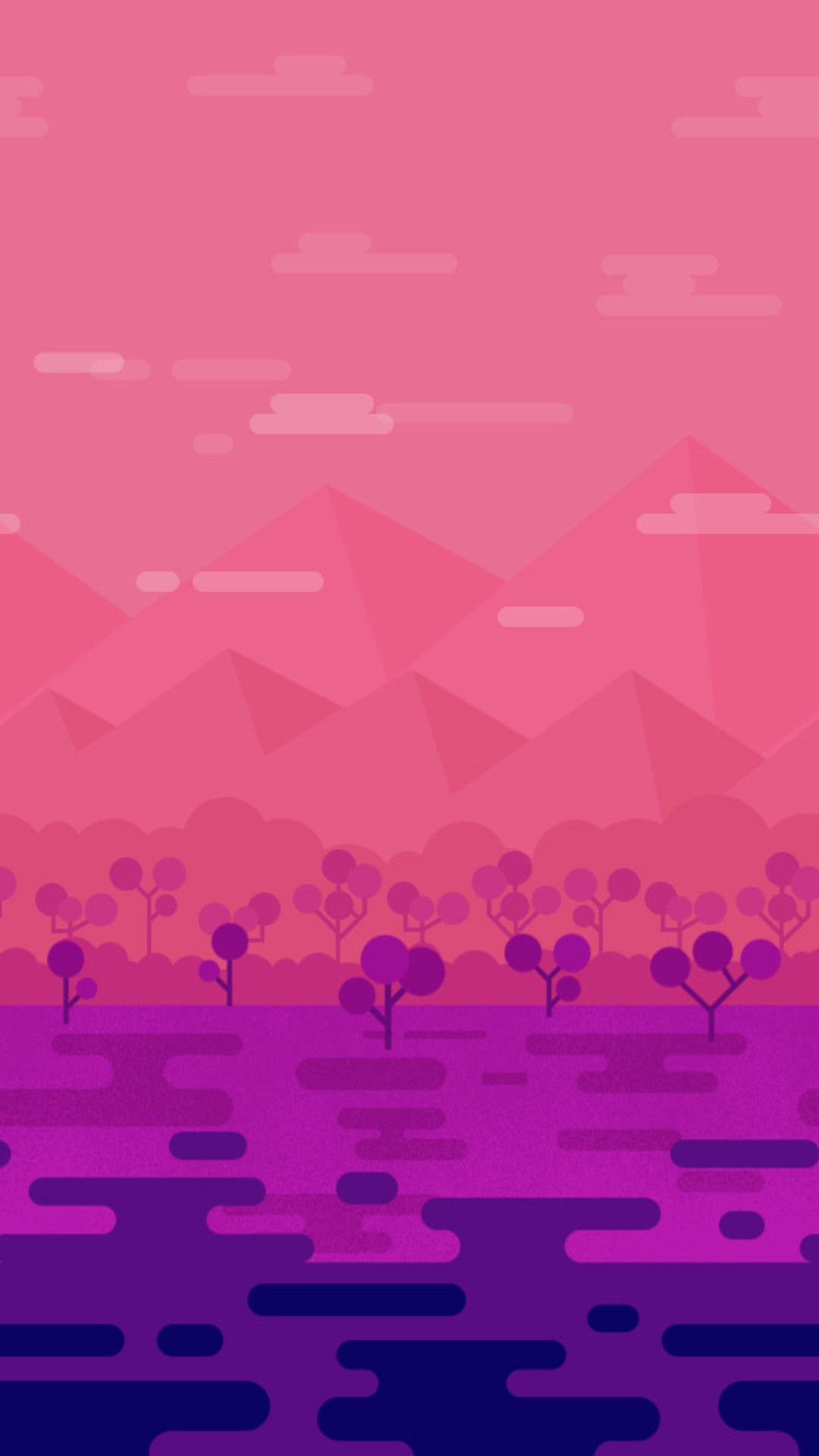 Paesaggio pixel art rosa viola, 1080x1920 Verticale, Samsung Galaxy