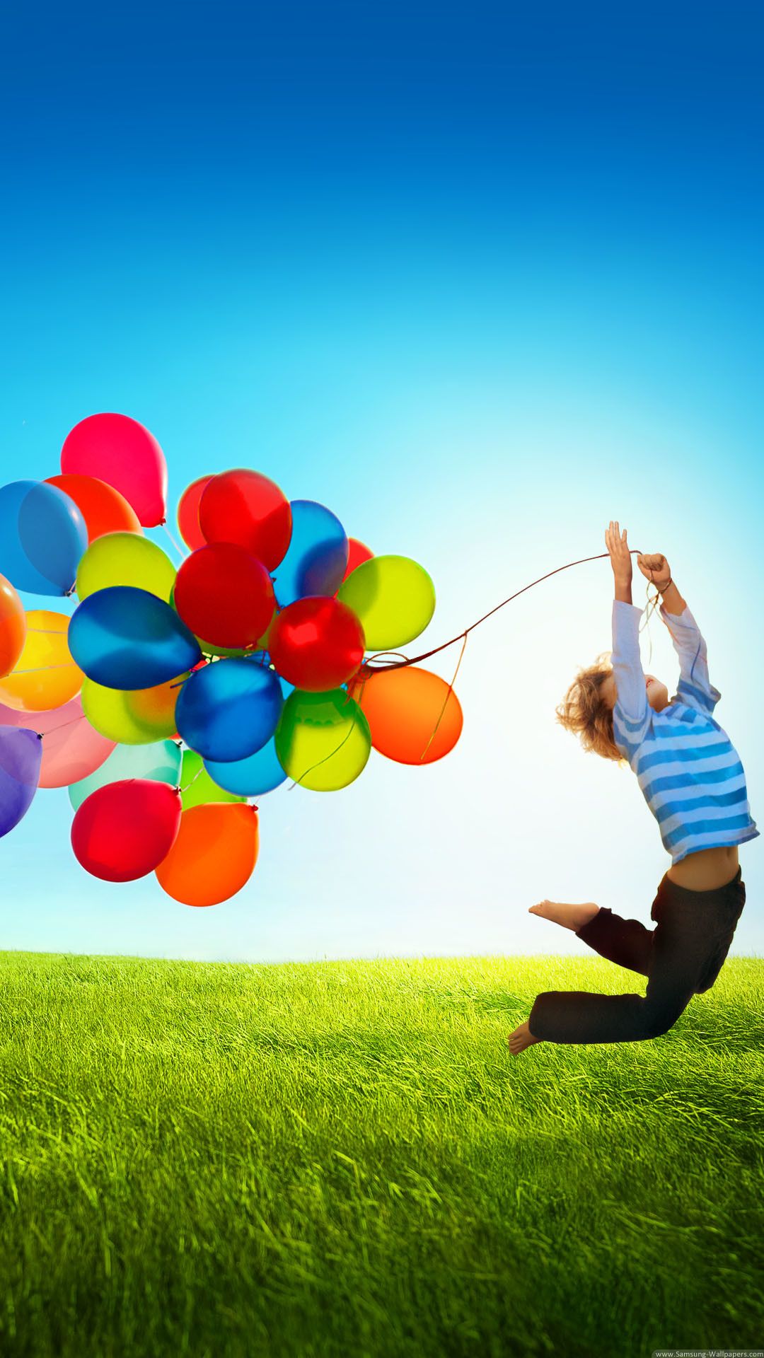 Bambino con palloncini colorati, 1080x1920 Full HD Verticale, Galaxy Z